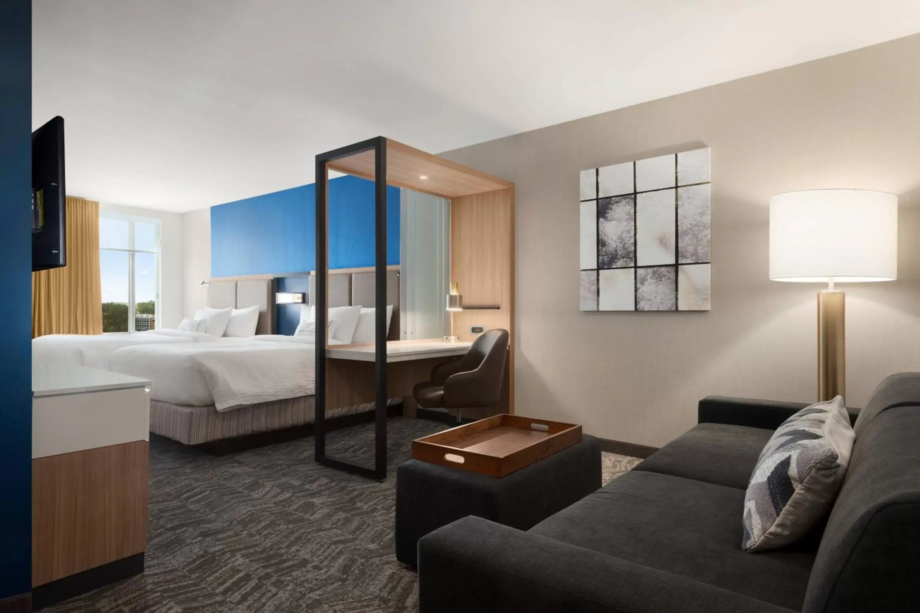 Suite with Two Queen Beds, Sofa Bed and City View - Hearing Accessible in SpringHill Suites by Marriott Milwaukee West/Wauwatosa Suite with Two Queen Beds, Sofa Bed and City View - Hearing Accessible in SpringHill Suites by Marriott Milwaukee West/Wauwatosa