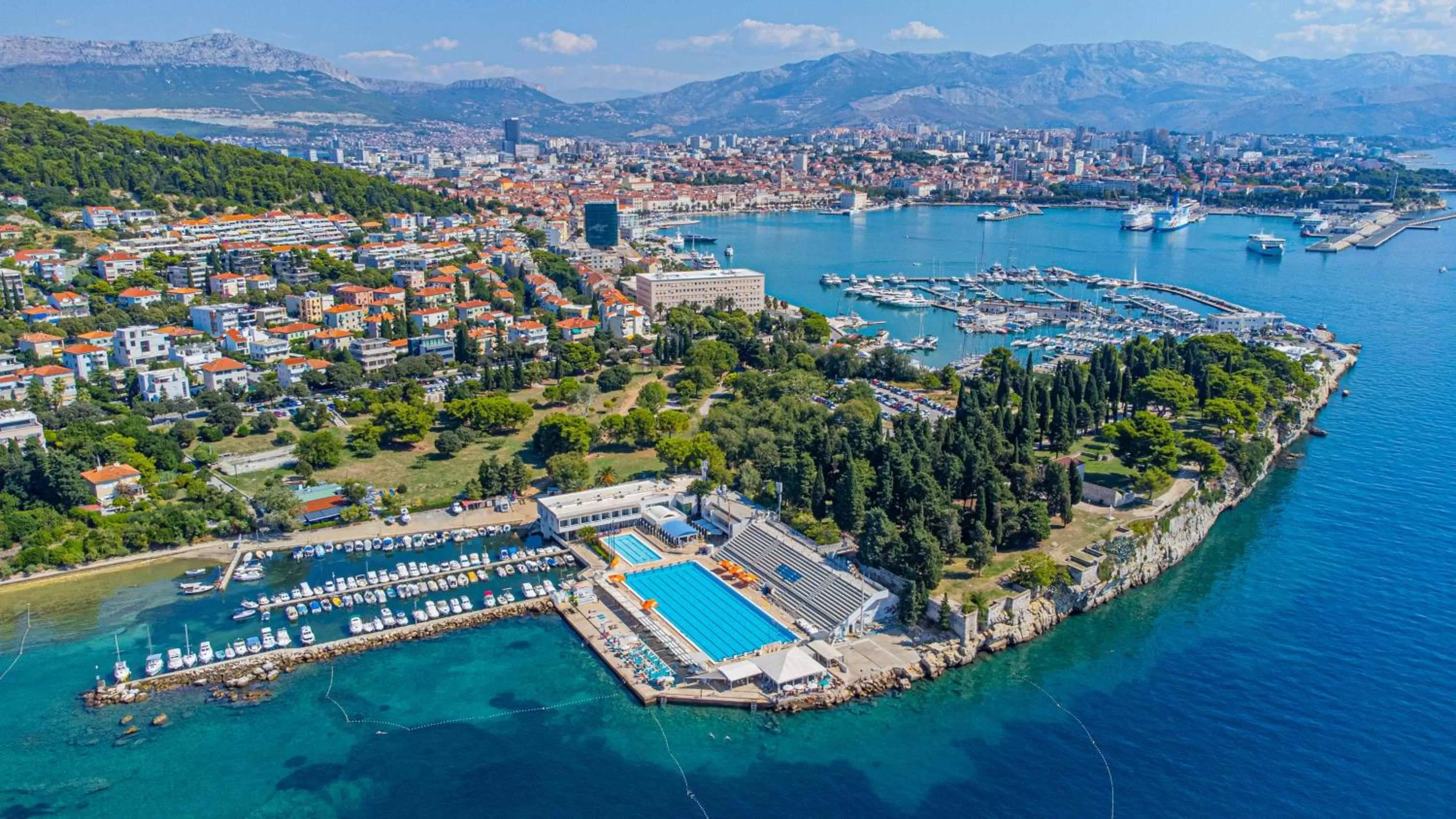 Bird's eye view in City and Style Luxury Rooms Split