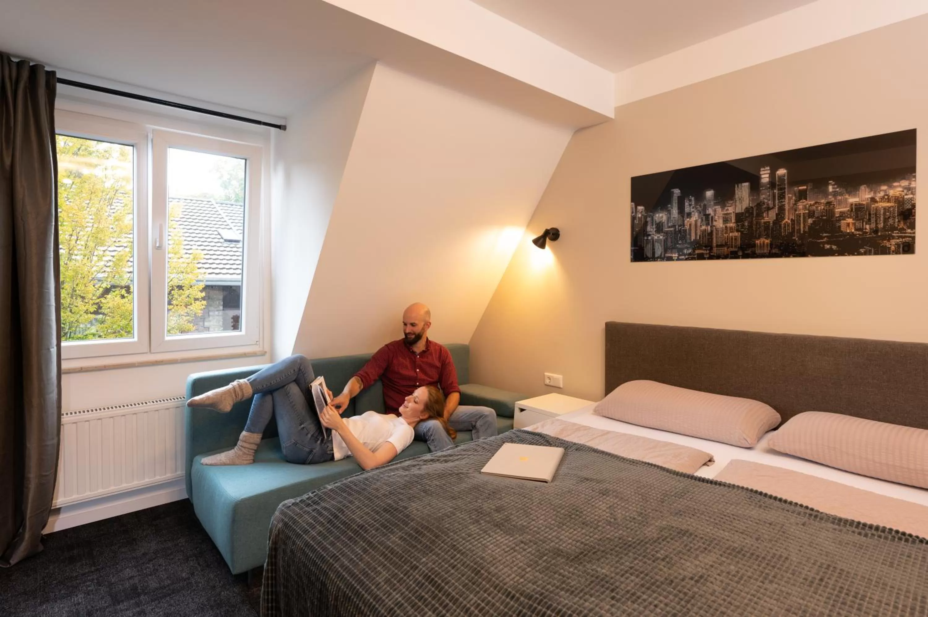 Bed in Hotel Burgblick