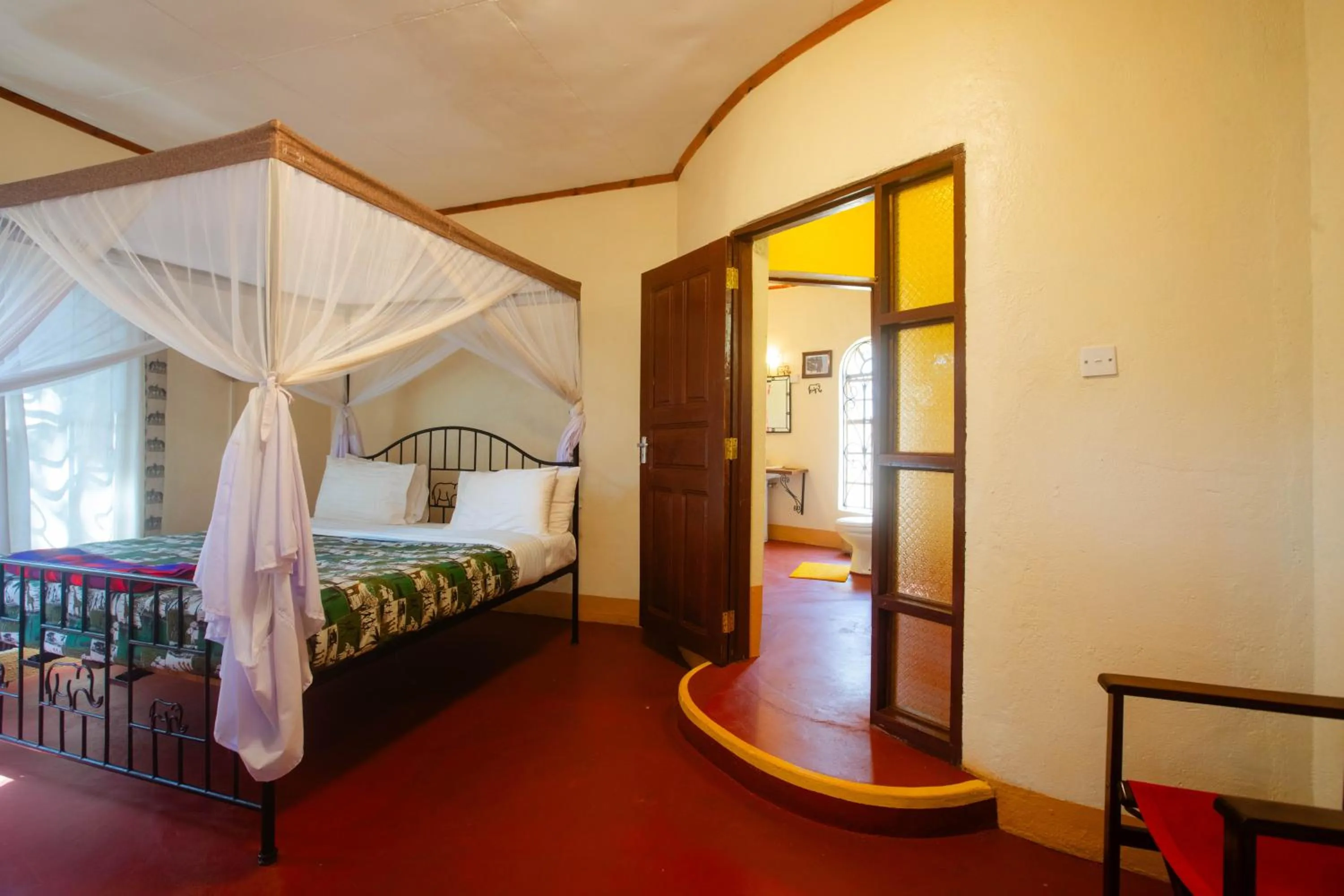 Bed in Octagon Lodge