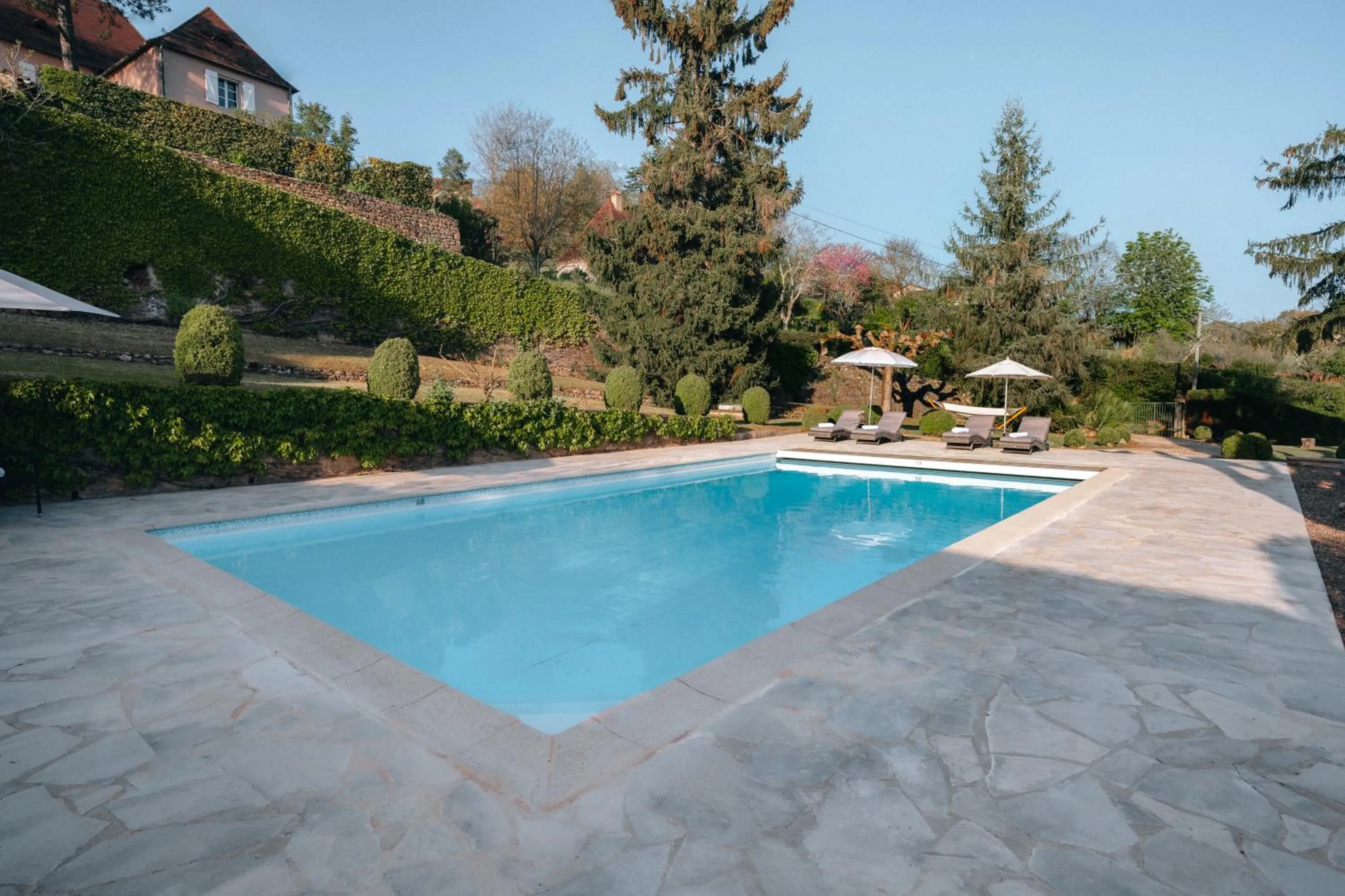 Swimming pool in Hôtel l'Abbaye
