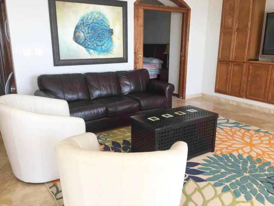 Living room in The Dolphins Ocean Front-Beach 2 BR 2Bth