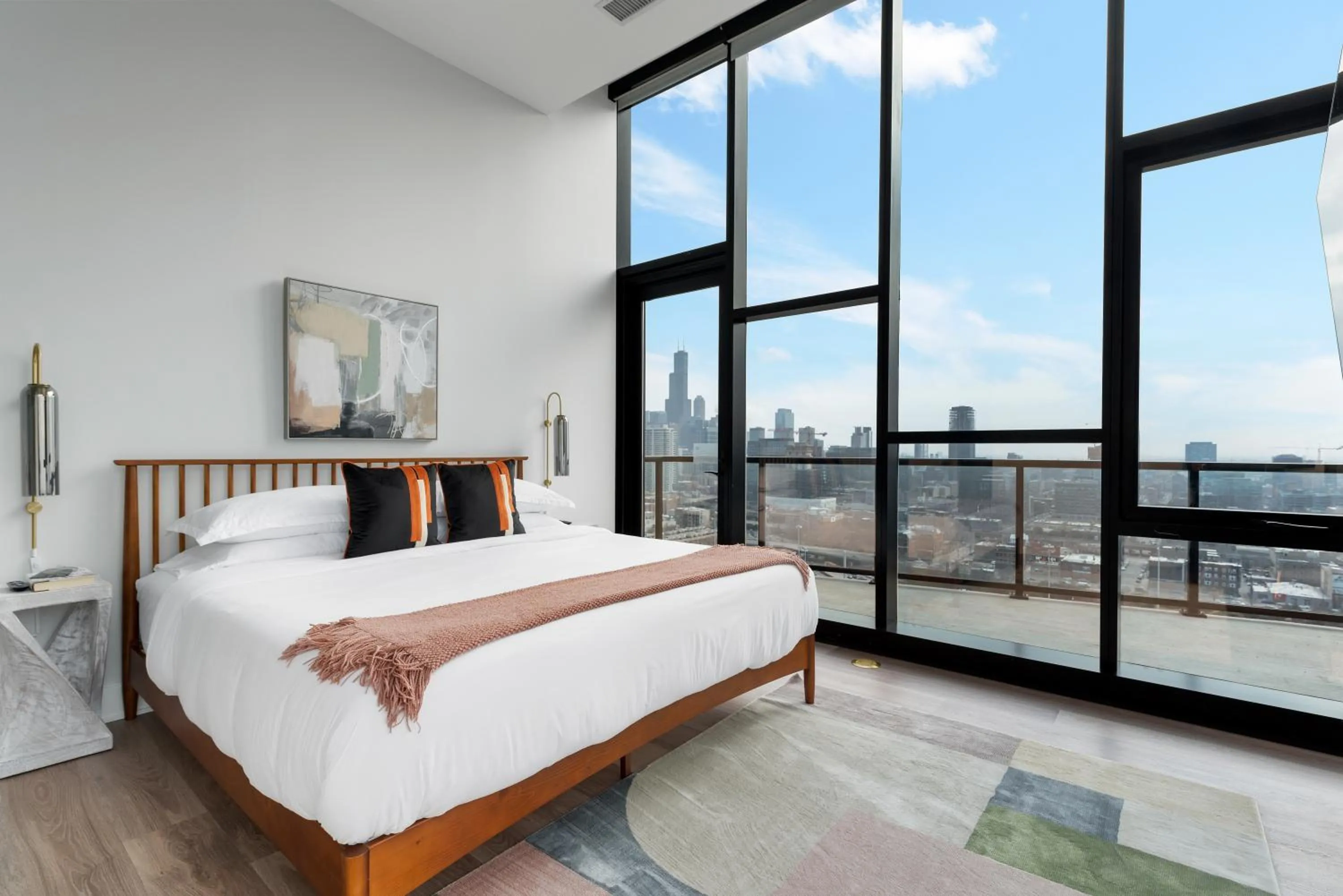 Bedroom, Bed in Avenir West Loop Penthouses with Iconic City Views