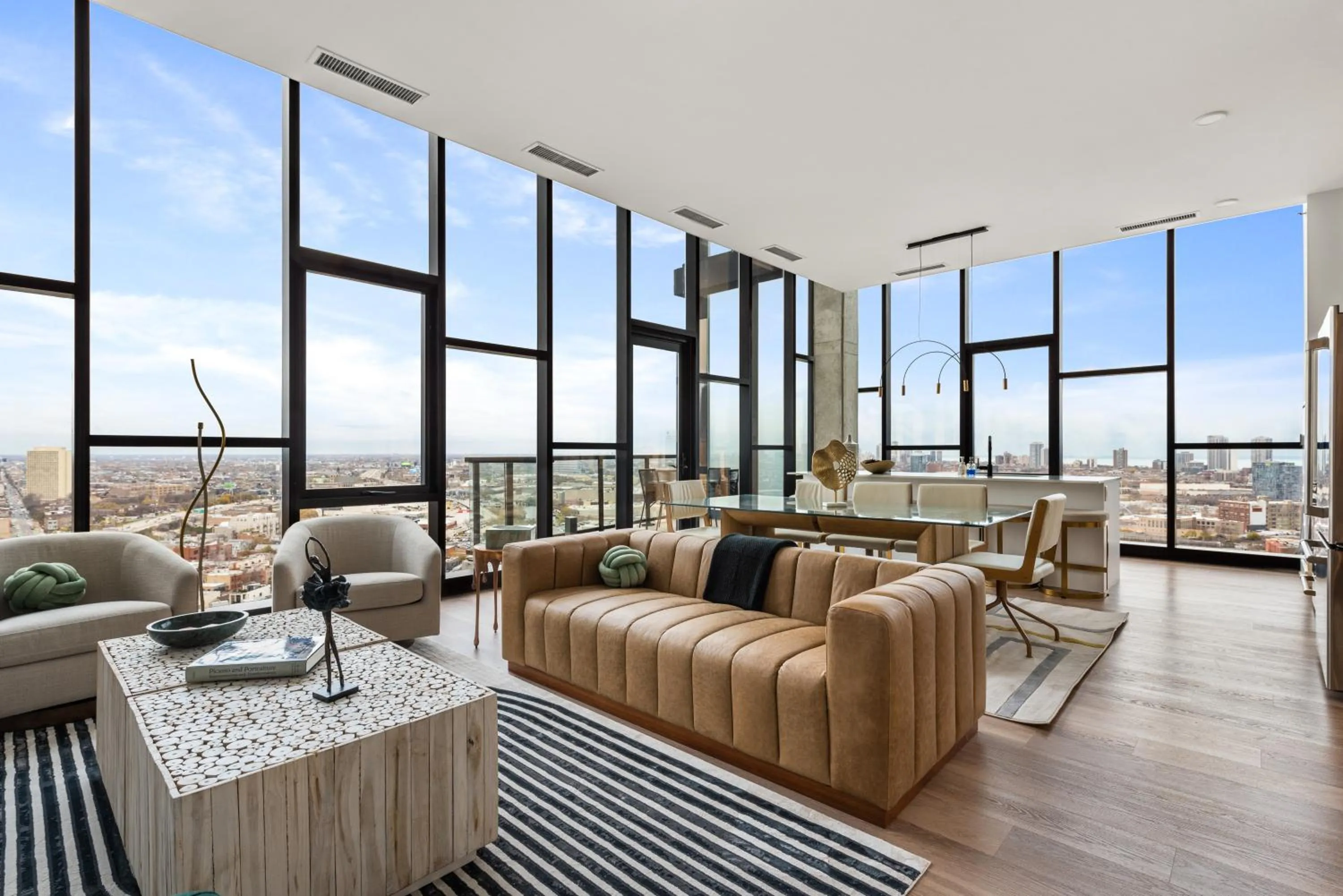 Living room in Avenir West Loop Penthouses with Iconic City Views