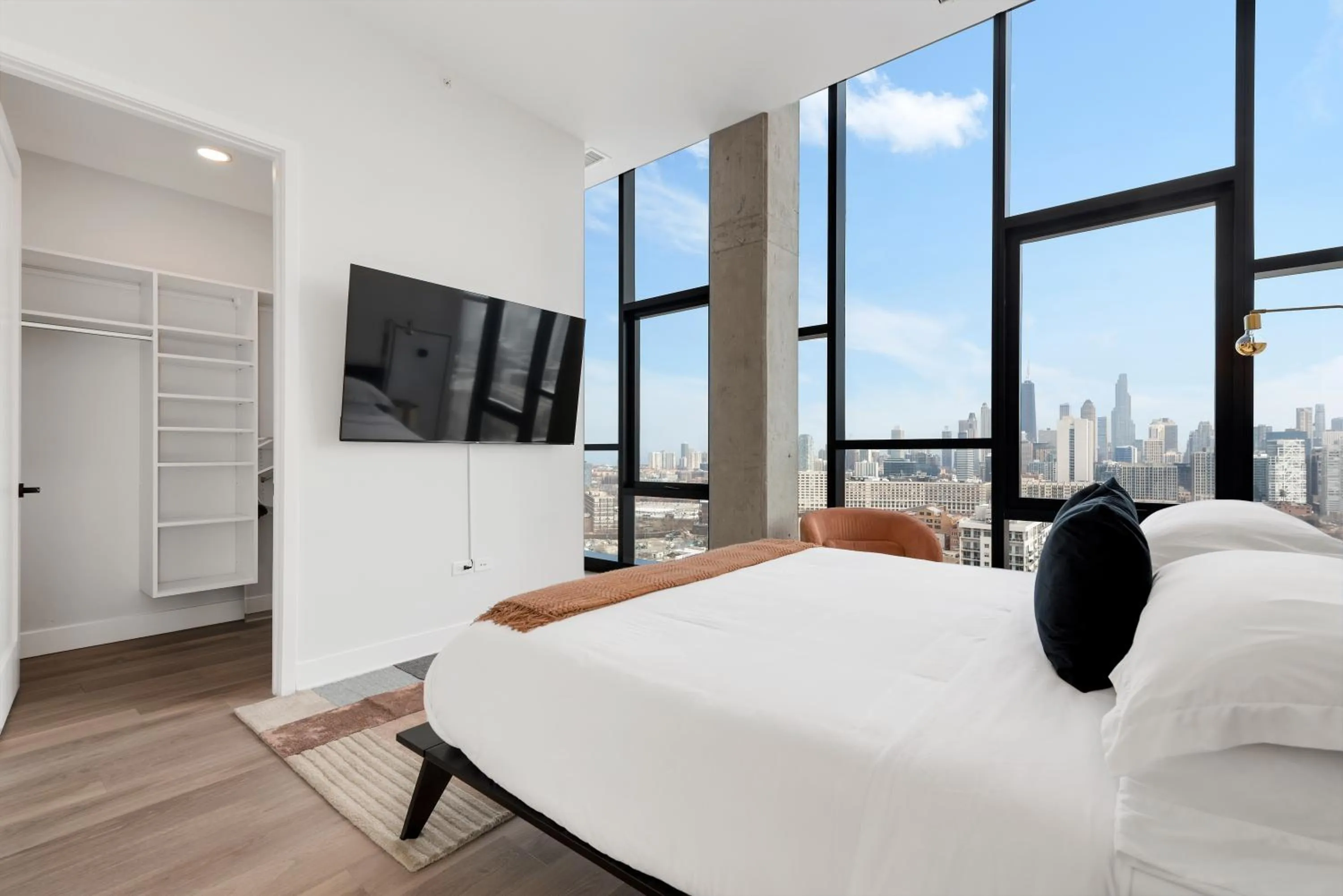 Bed in Avenir West Loop Penthouses with Iconic City Views