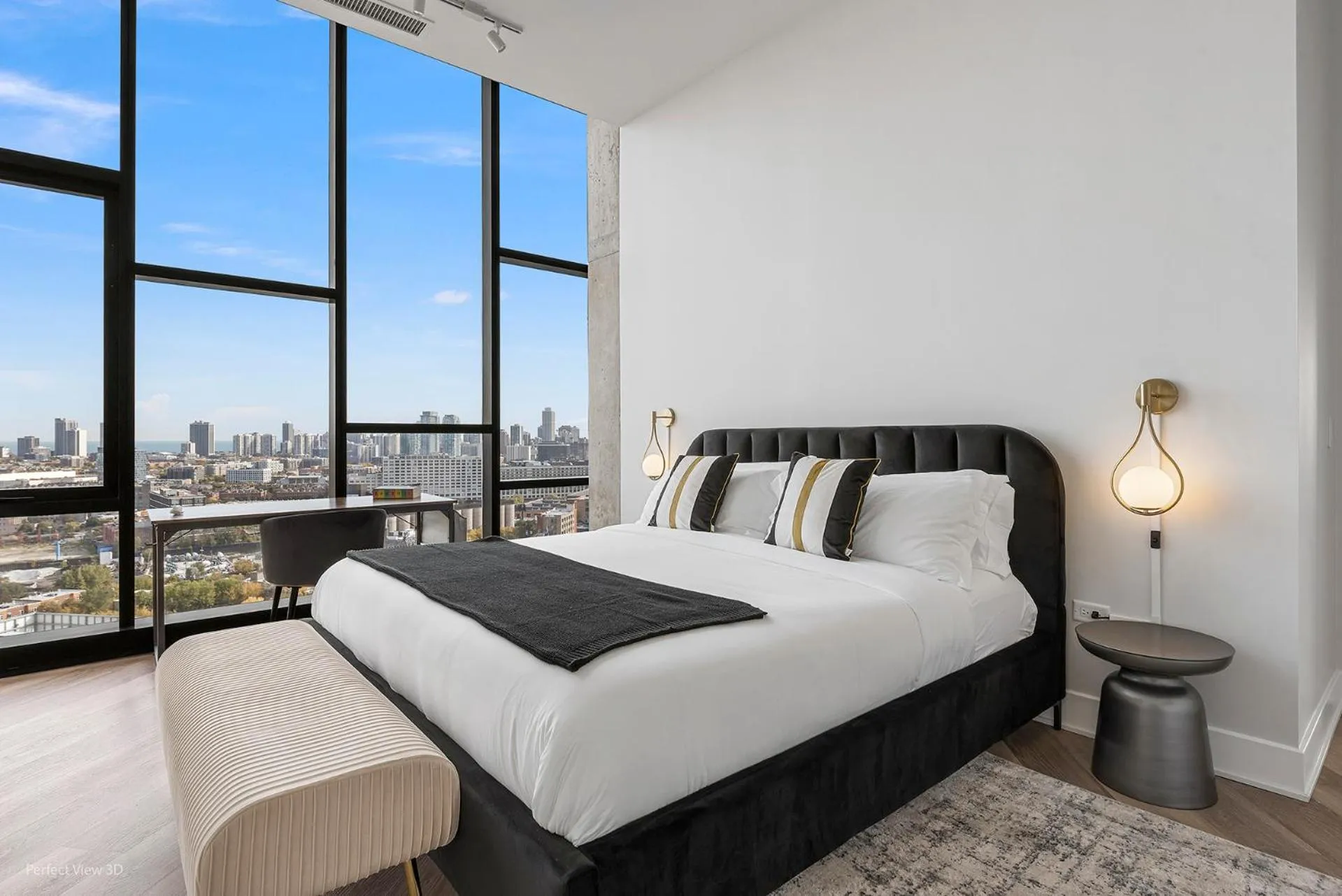 Bedroom, Bed in Avenir West Loop Penthouses with Iconic City Views