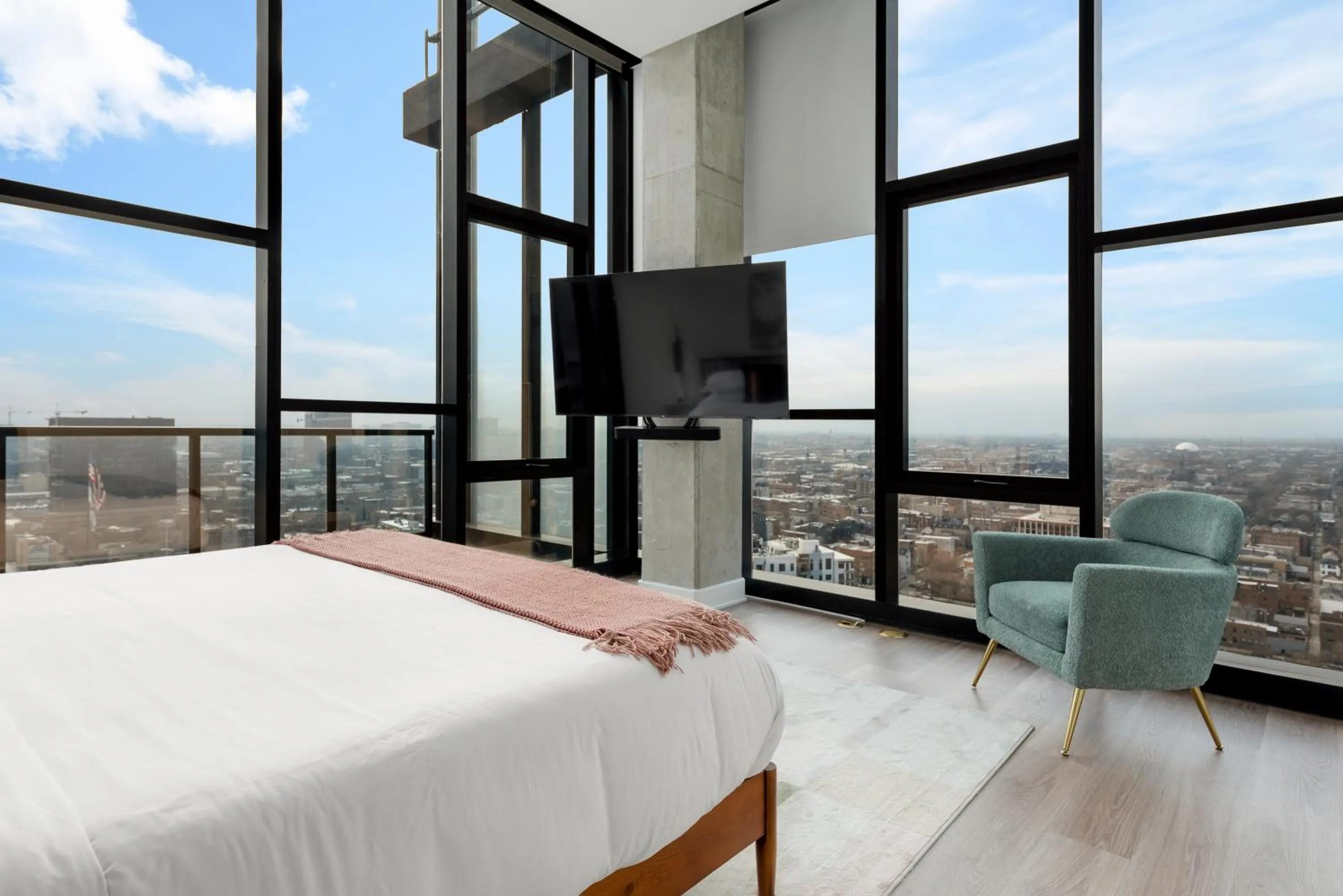 Bed in Avenir West Loop Penthouses with Iconic City Views