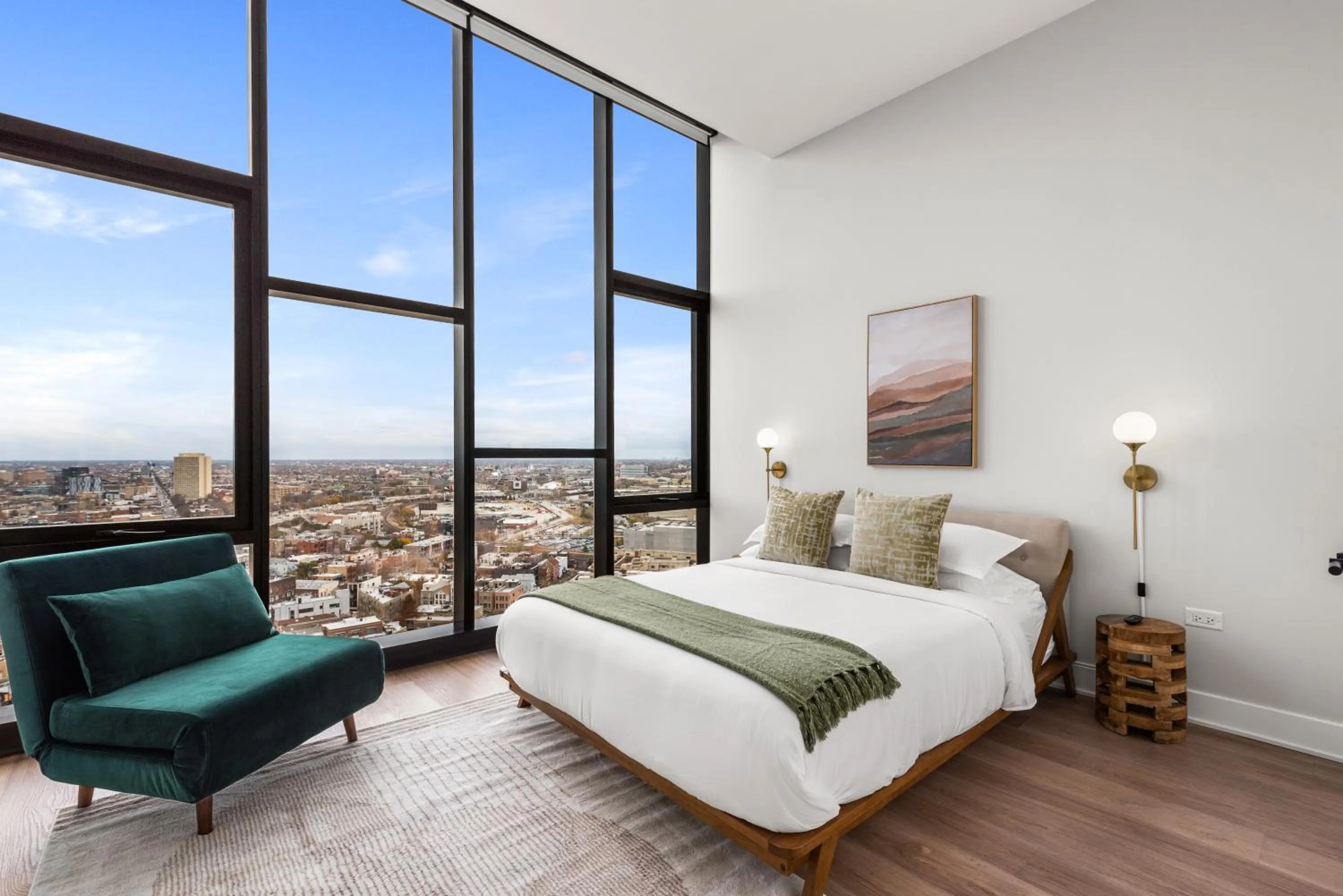 Bedroom, Bed in Avenir West Loop Penthouses with Iconic City Views