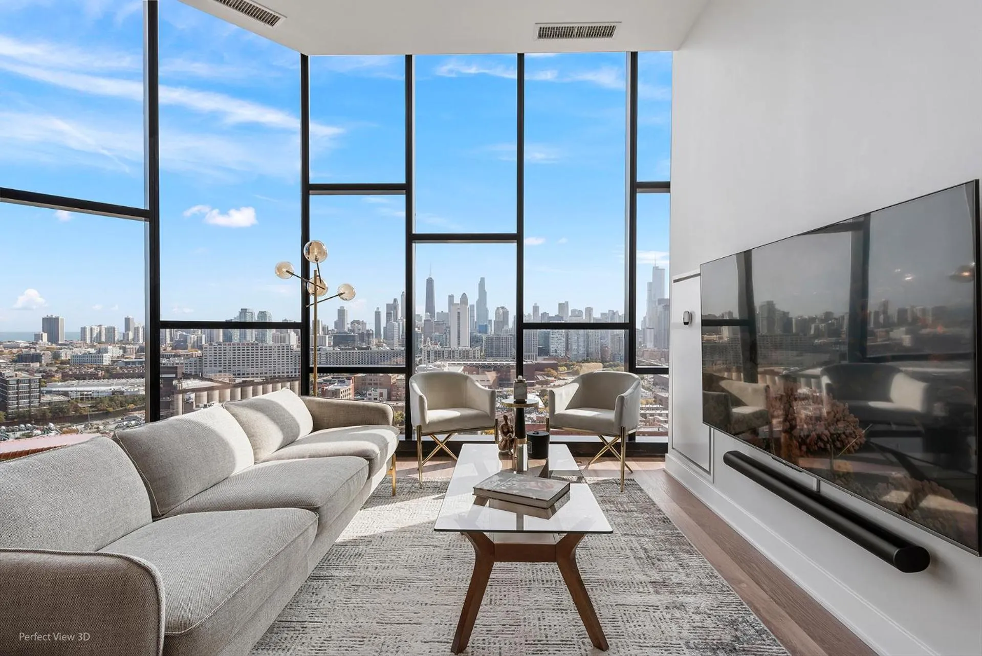 TV and multimedia in Avenir West Loop Penthouses with Iconic City Views