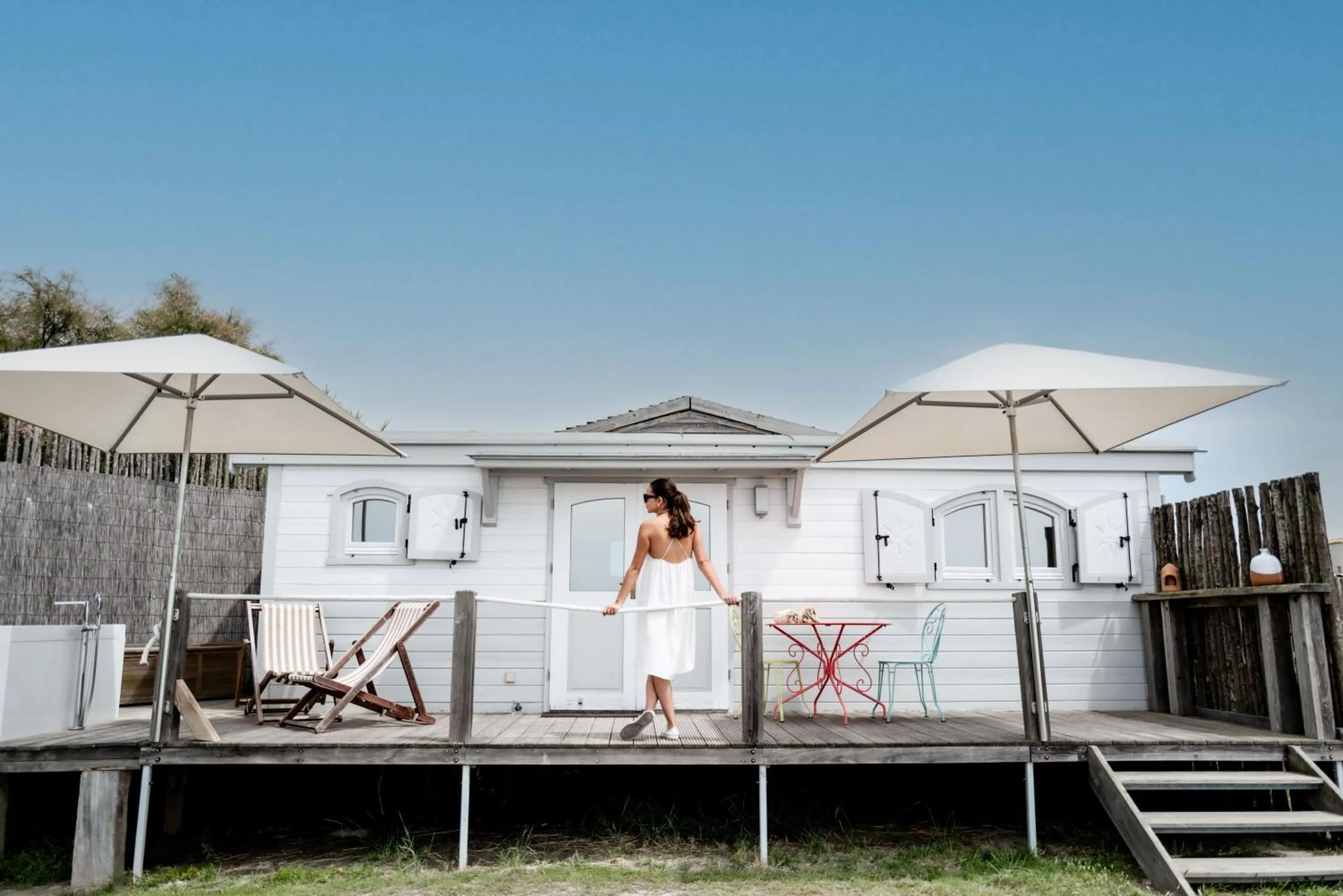 Patio in Lodge Sainte Helene Adult only