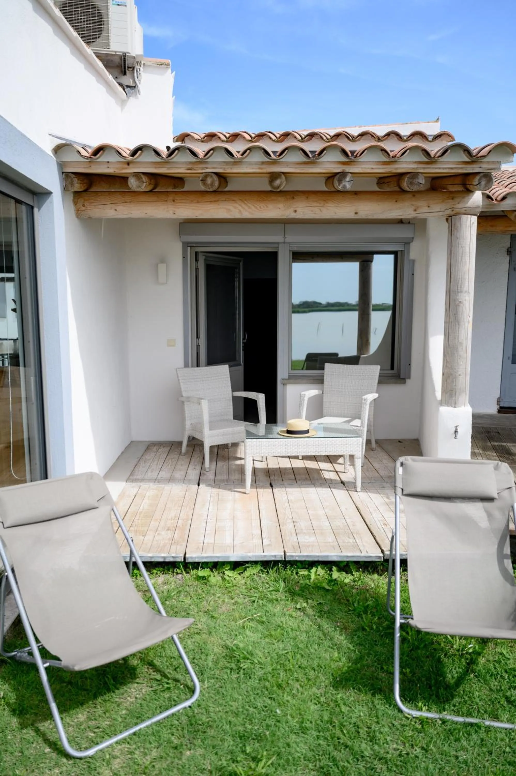 Patio in Lodge Sainte Helene Adult only