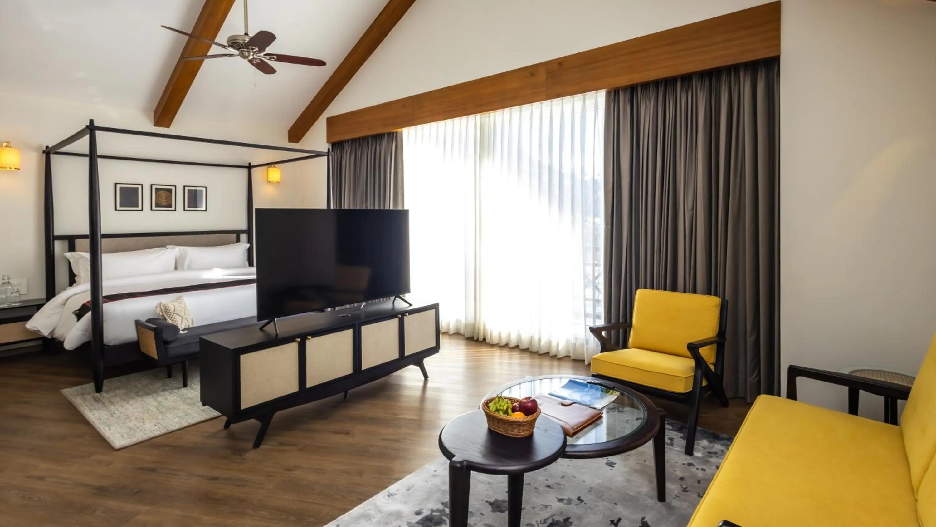 Photo of the whole room, Bed in Nivasana Manali - A Luxury Boutique Hotel