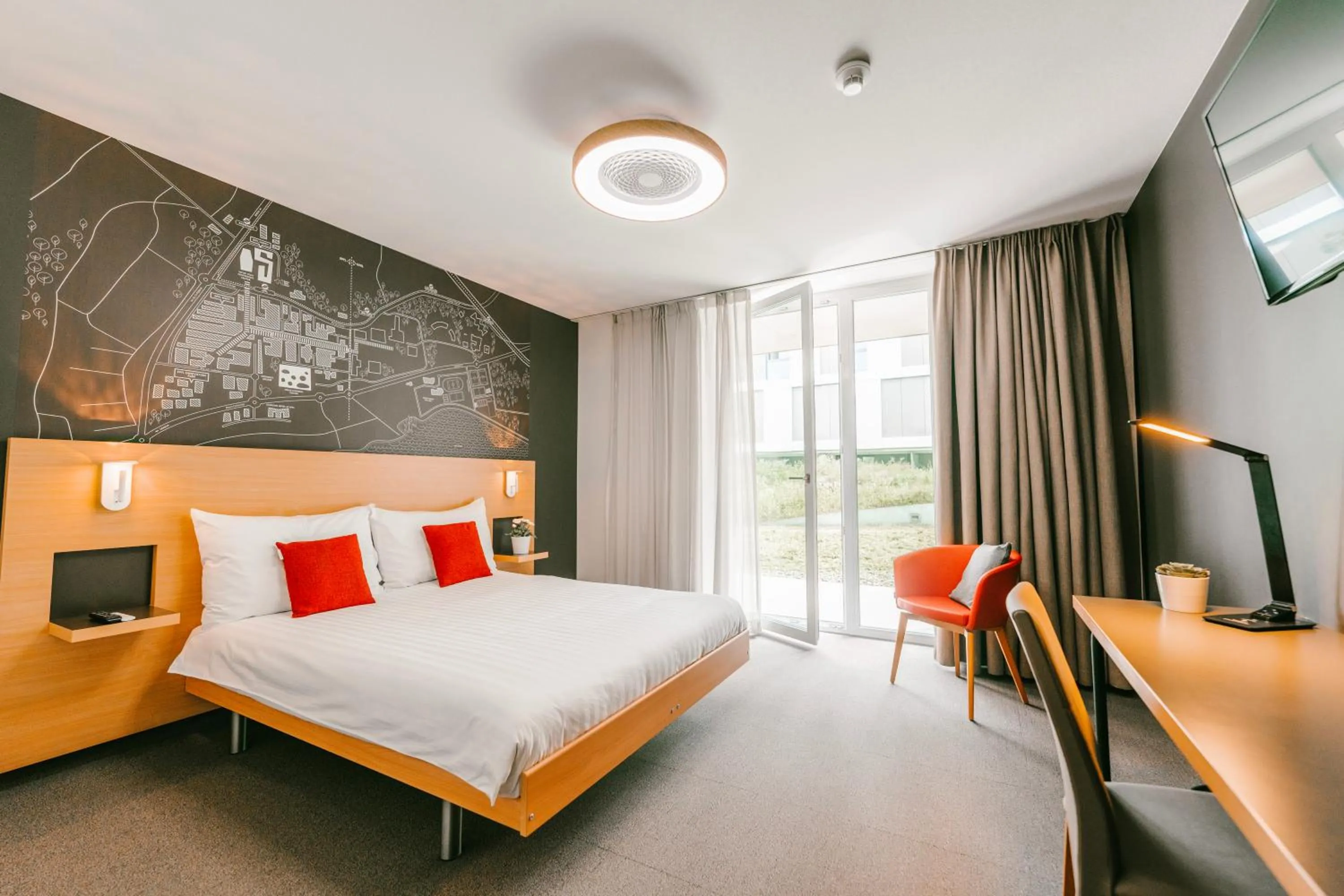 Bed in SwissTech Hotel