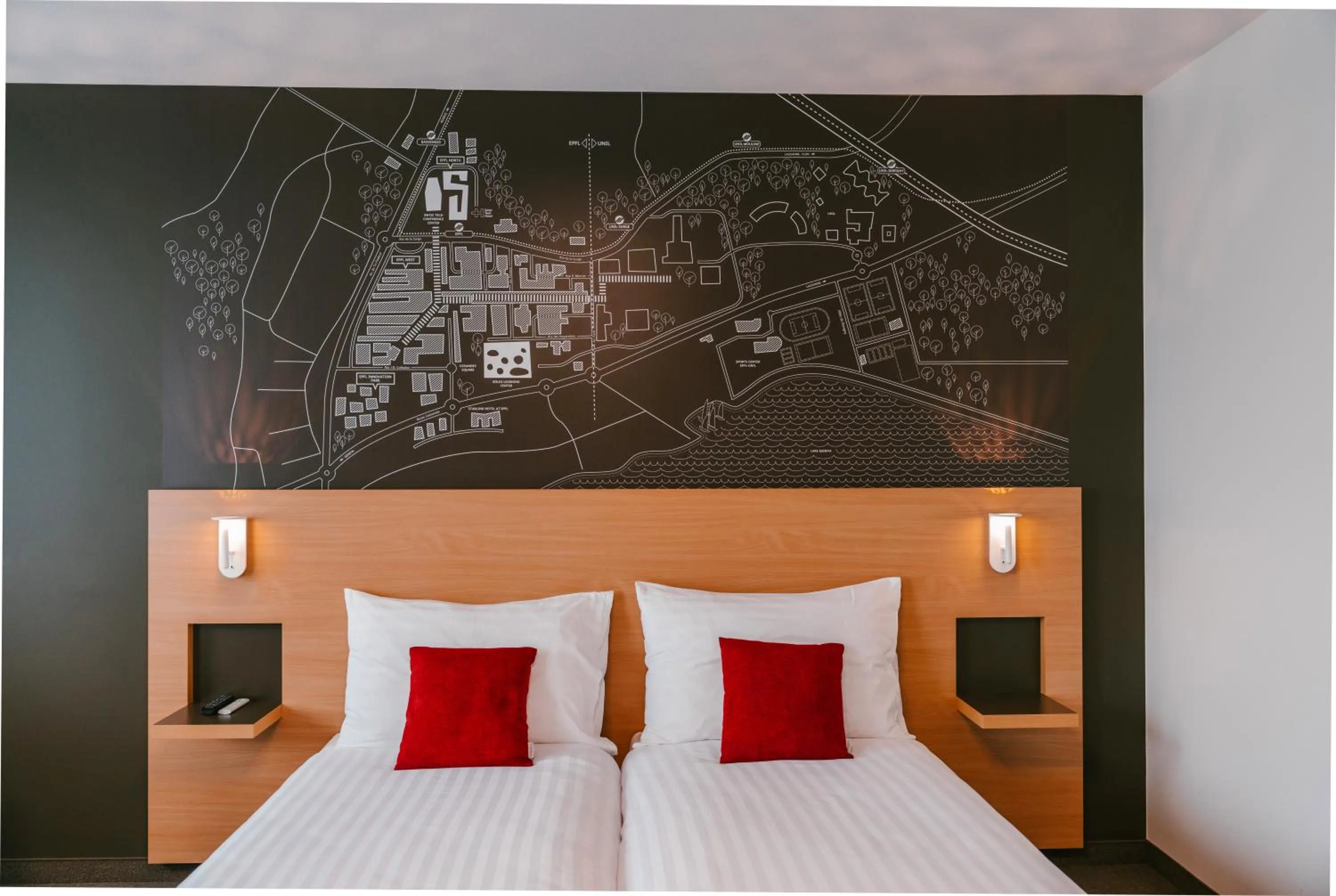 Bed in SwissTech Hotel