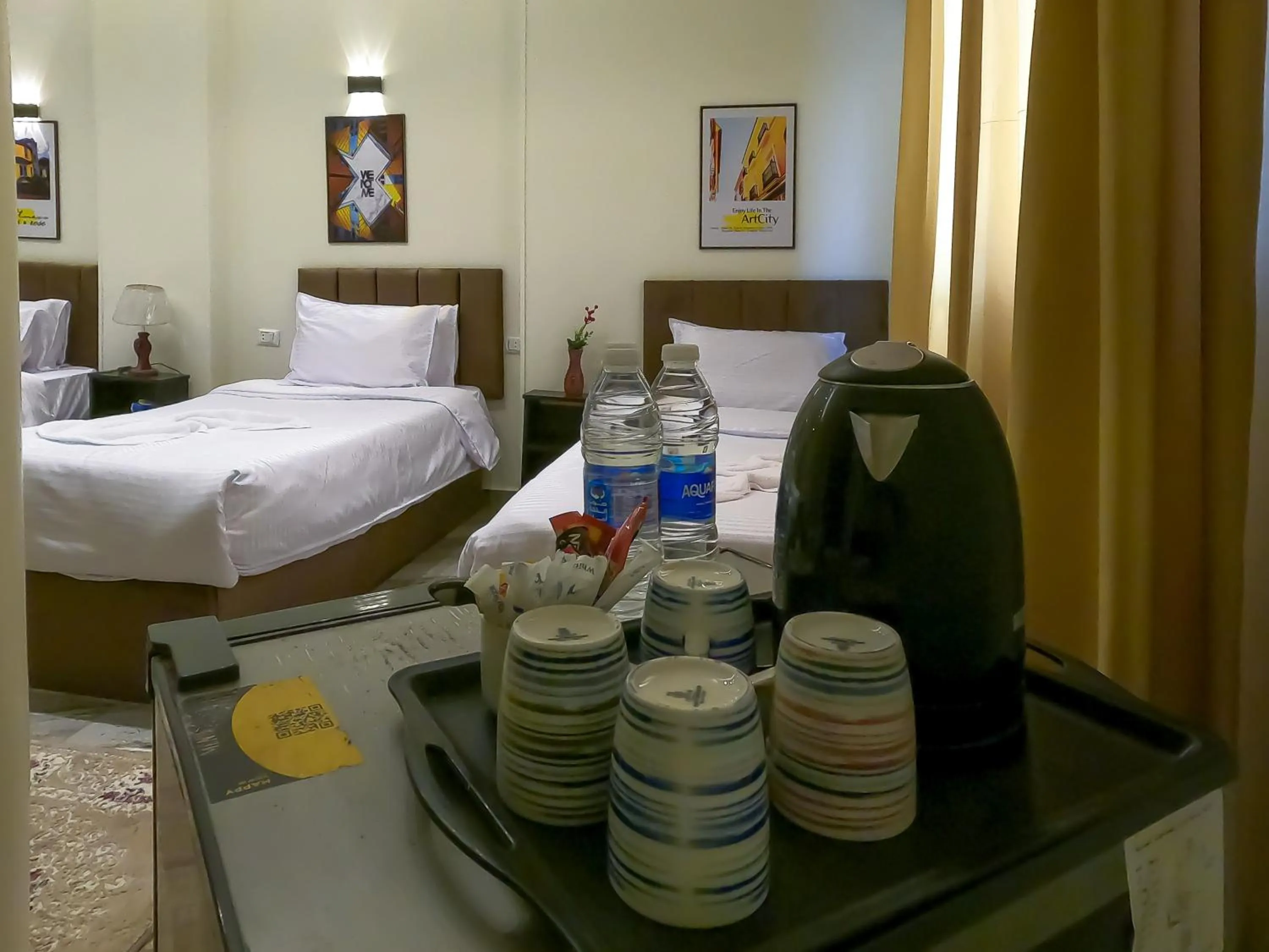 Bed in Happy View Inn