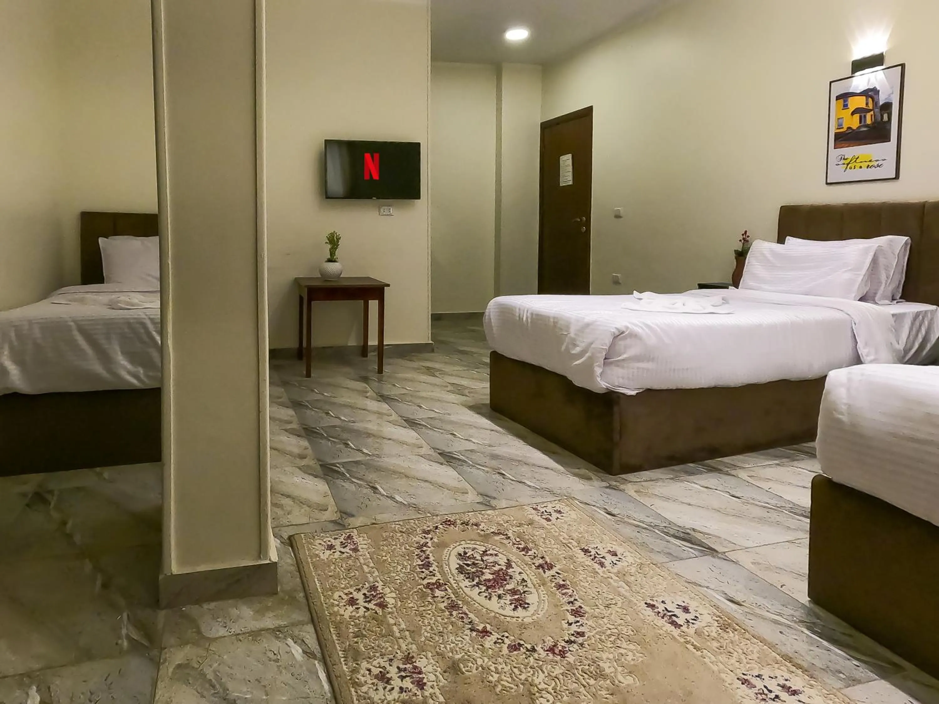 Bed in Happy View Inn