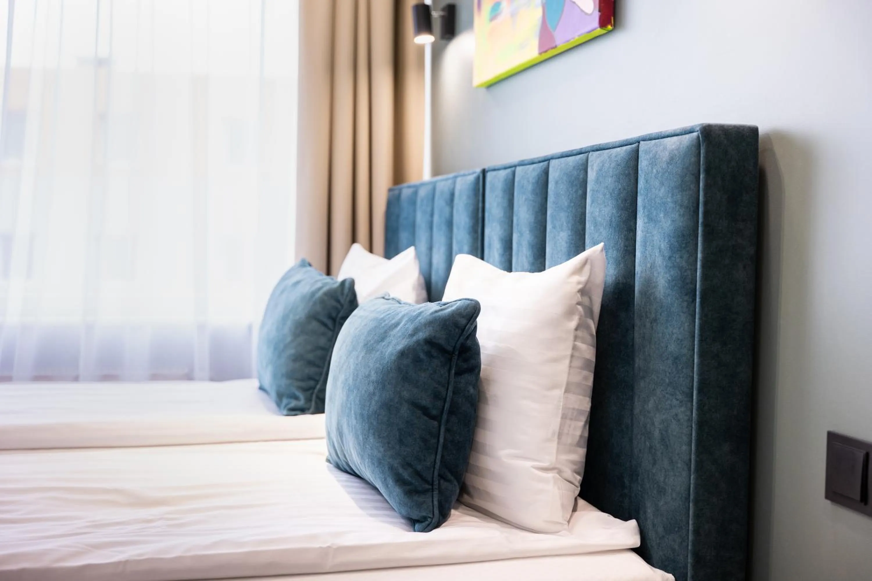 Bed in Luna Self Check-in Hotel Klaipeda