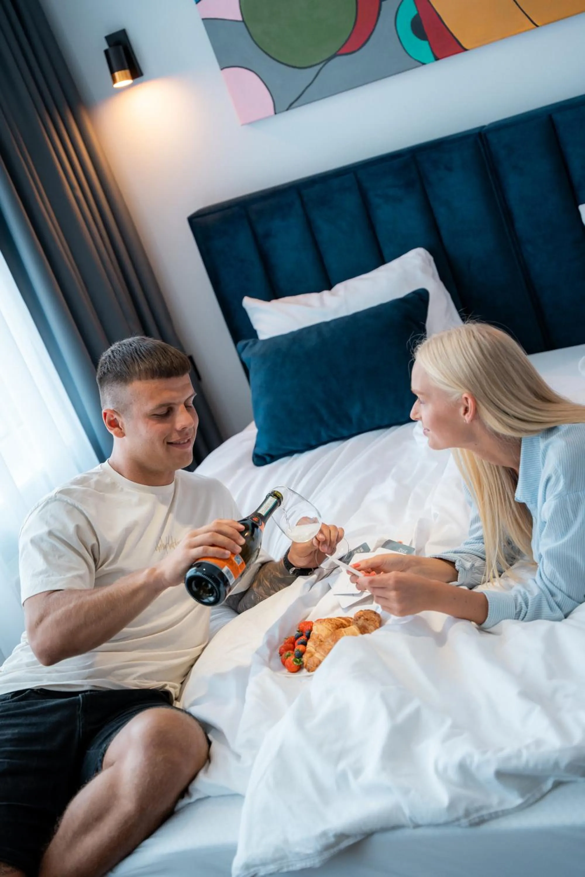 Bed in Luna Self Check-in Hotel Klaipeda