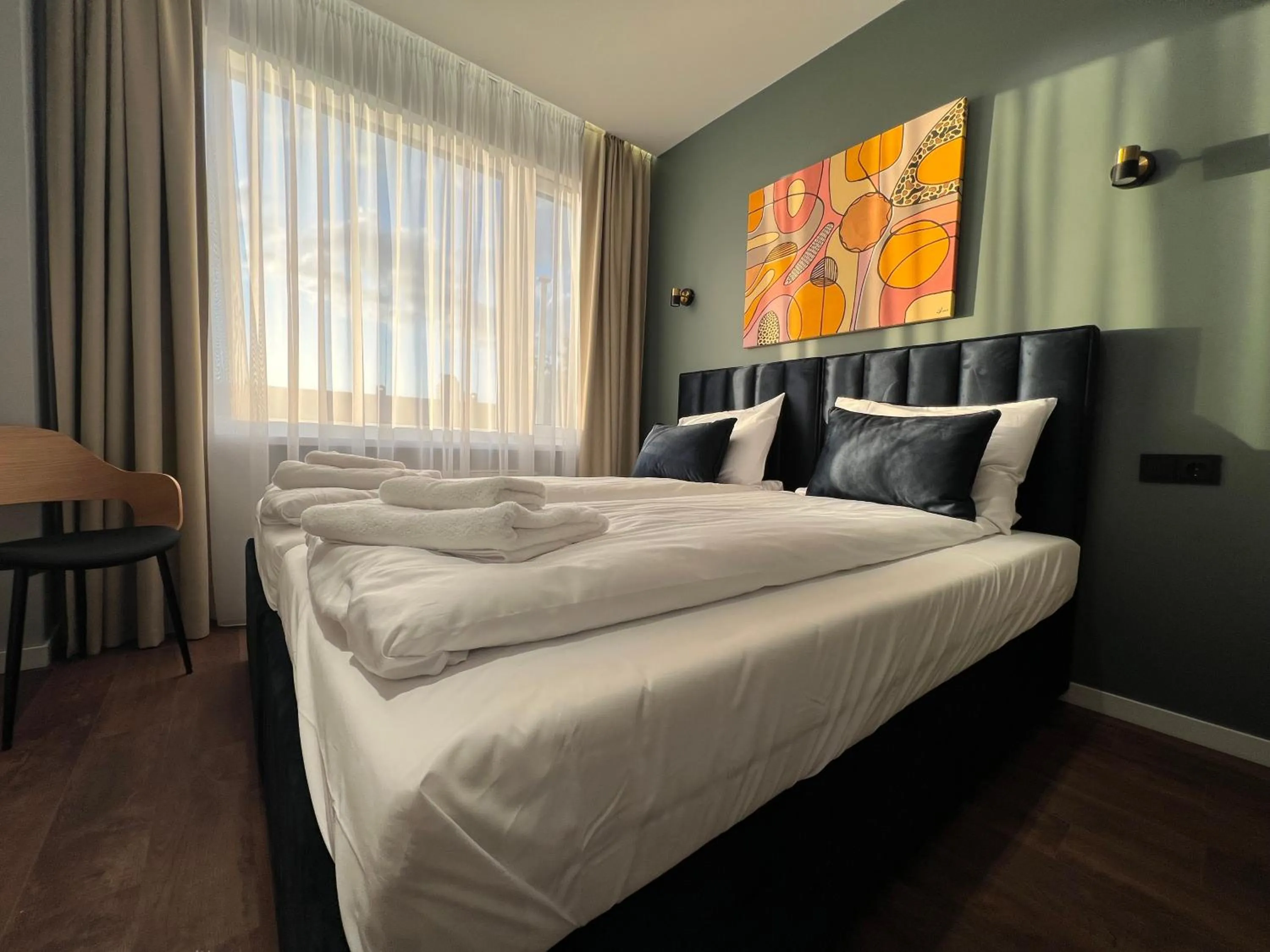 Bed in Luna Self Check-in Hotel Klaipeda