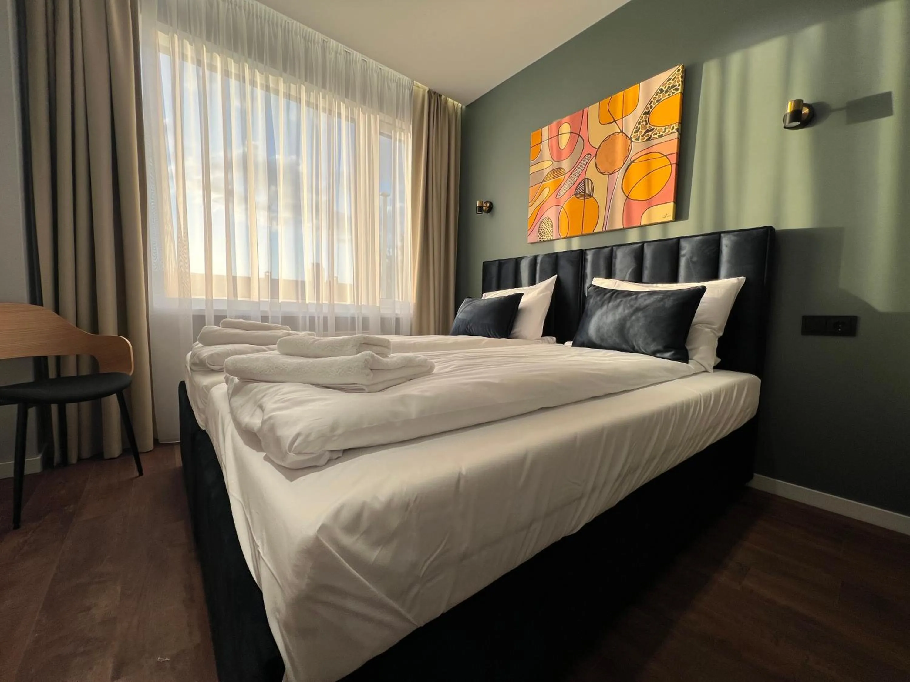 Bed in Luna Self Check-in Hotel Klaipeda