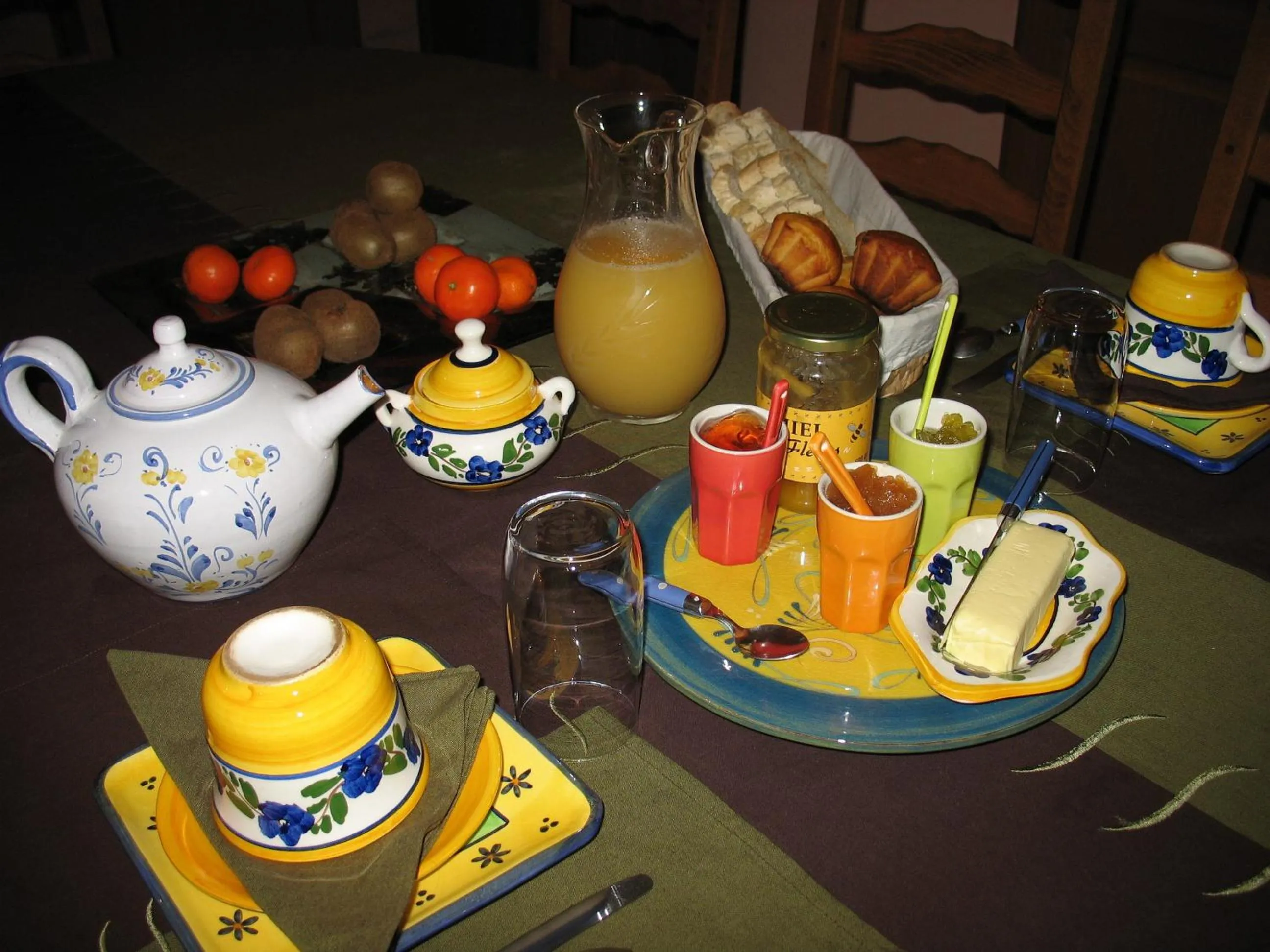 Continental breakfast in Le Moulin du Barthas