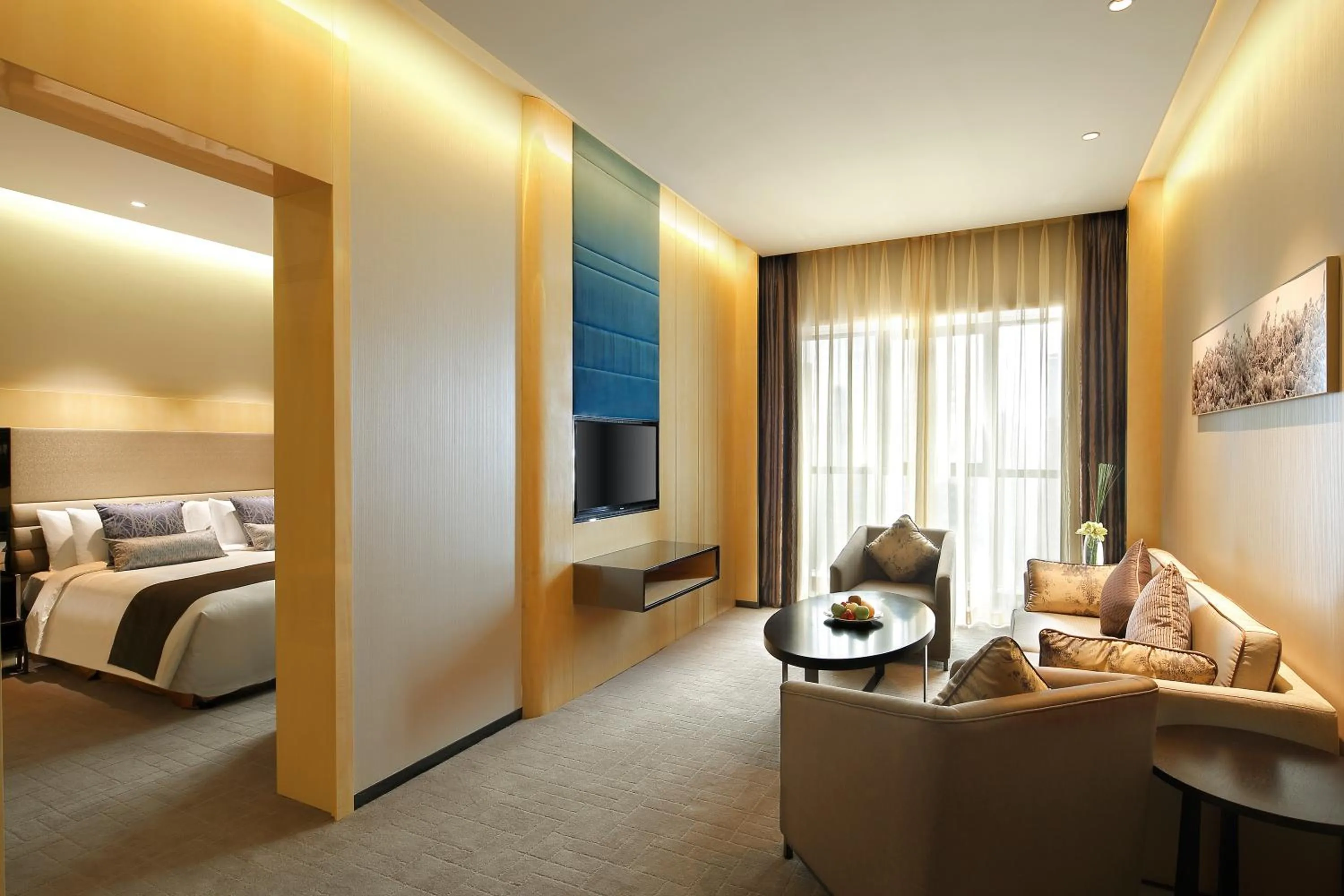 Living room, Bed in Crowne Plaza Beijing Lido by IHG