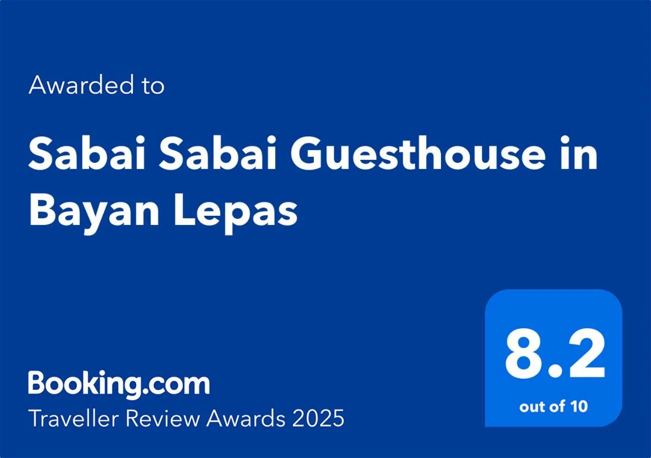 Certificate/Award in Sabai Sabai Guesthouse in Bayan Lepas