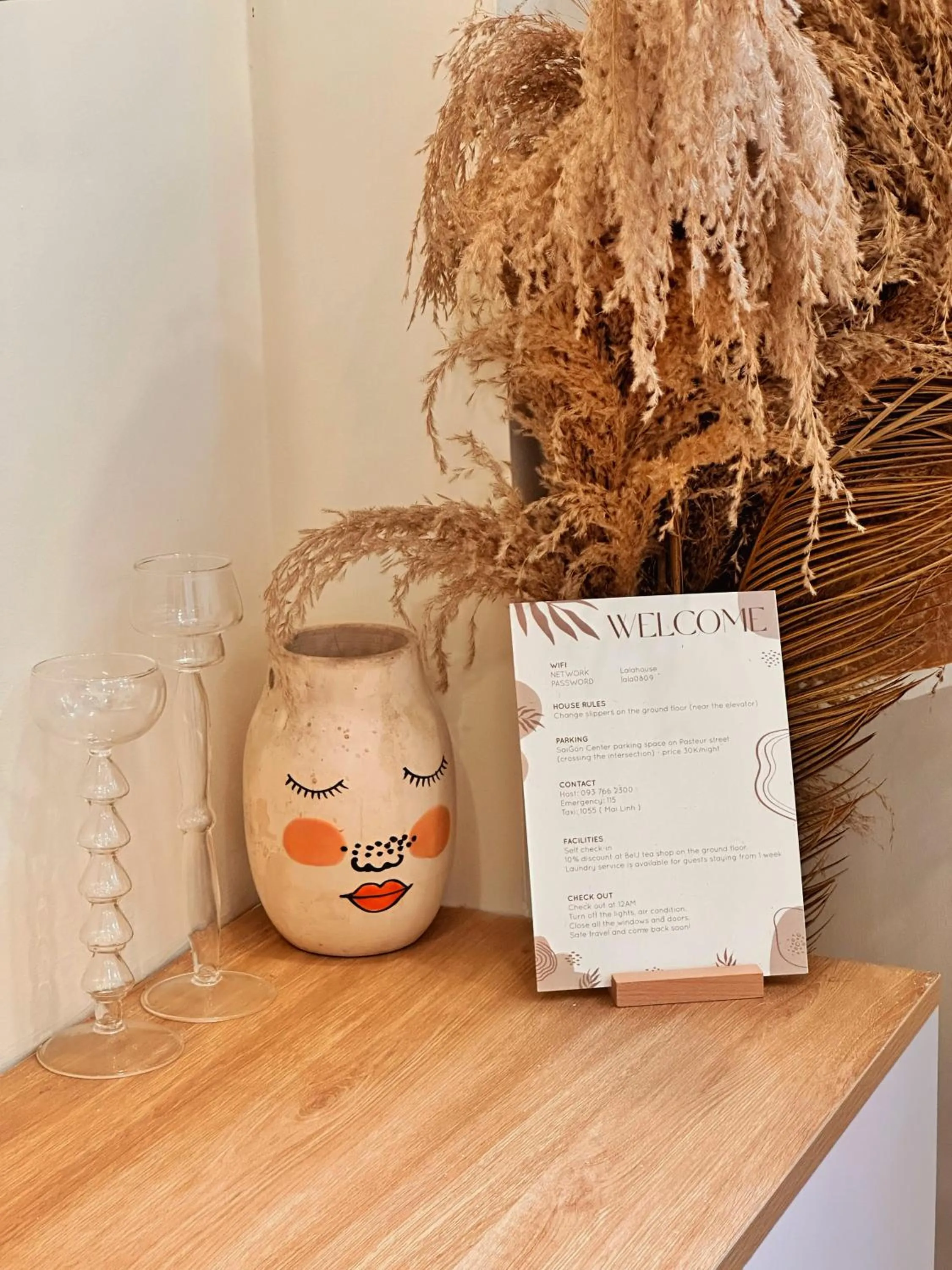 Decorative detail in LalaHouse Spring Apartment - Saigon Center