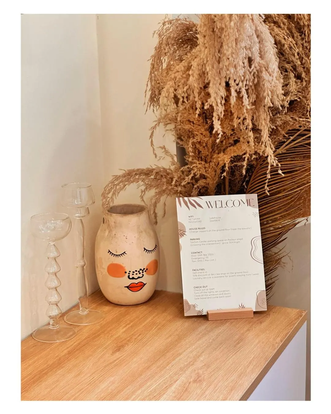 Decorative detail in LalaHouse Spring Apartment - Saigon Center