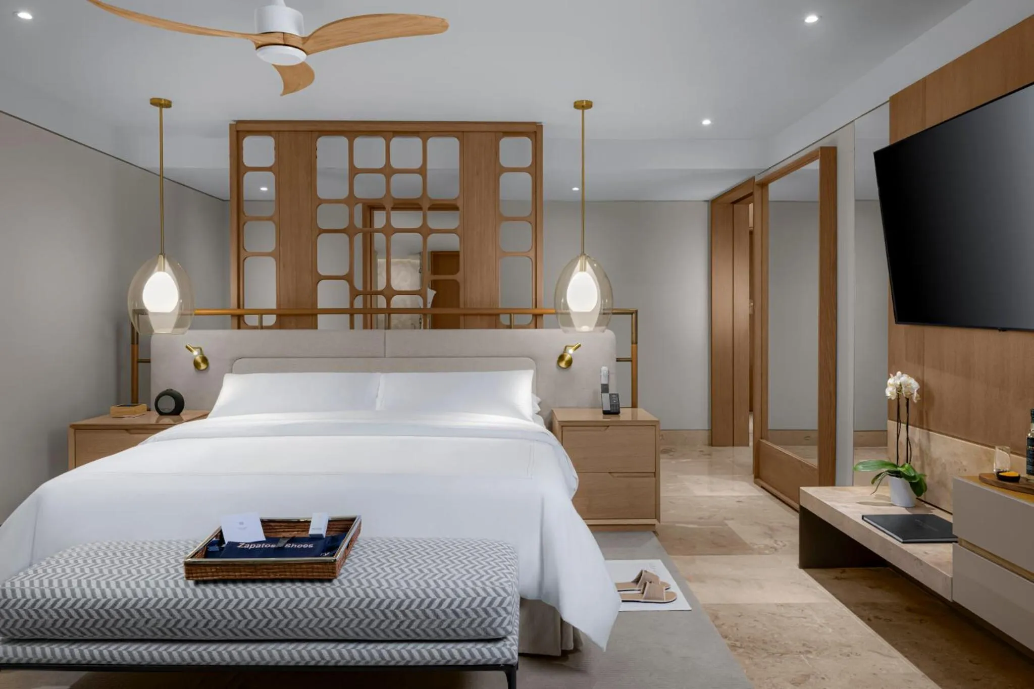 Bed in Grand Velas Boutique Hotel