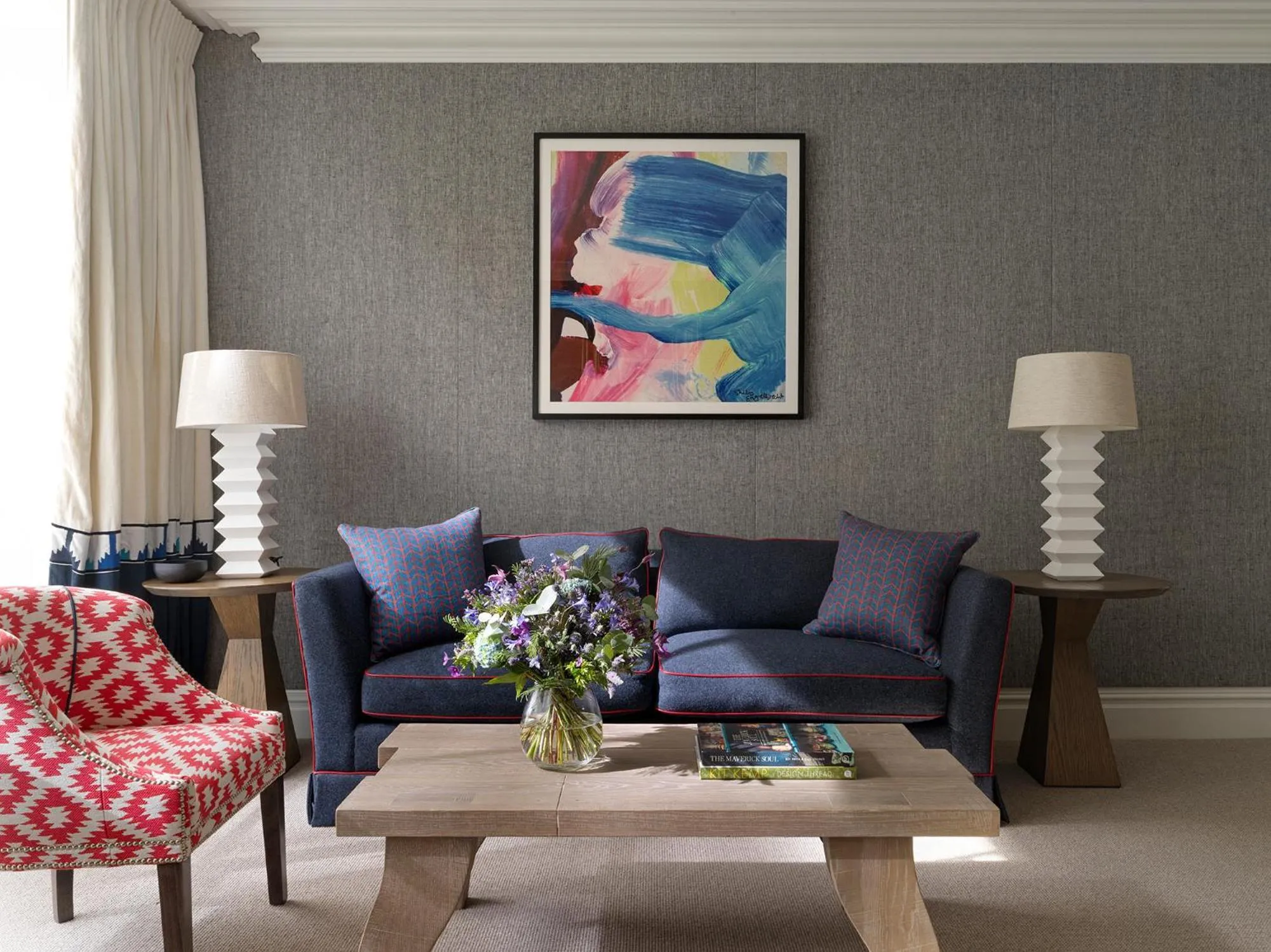 Seating area in Ham Yard Hotel, Firmdale Hotels