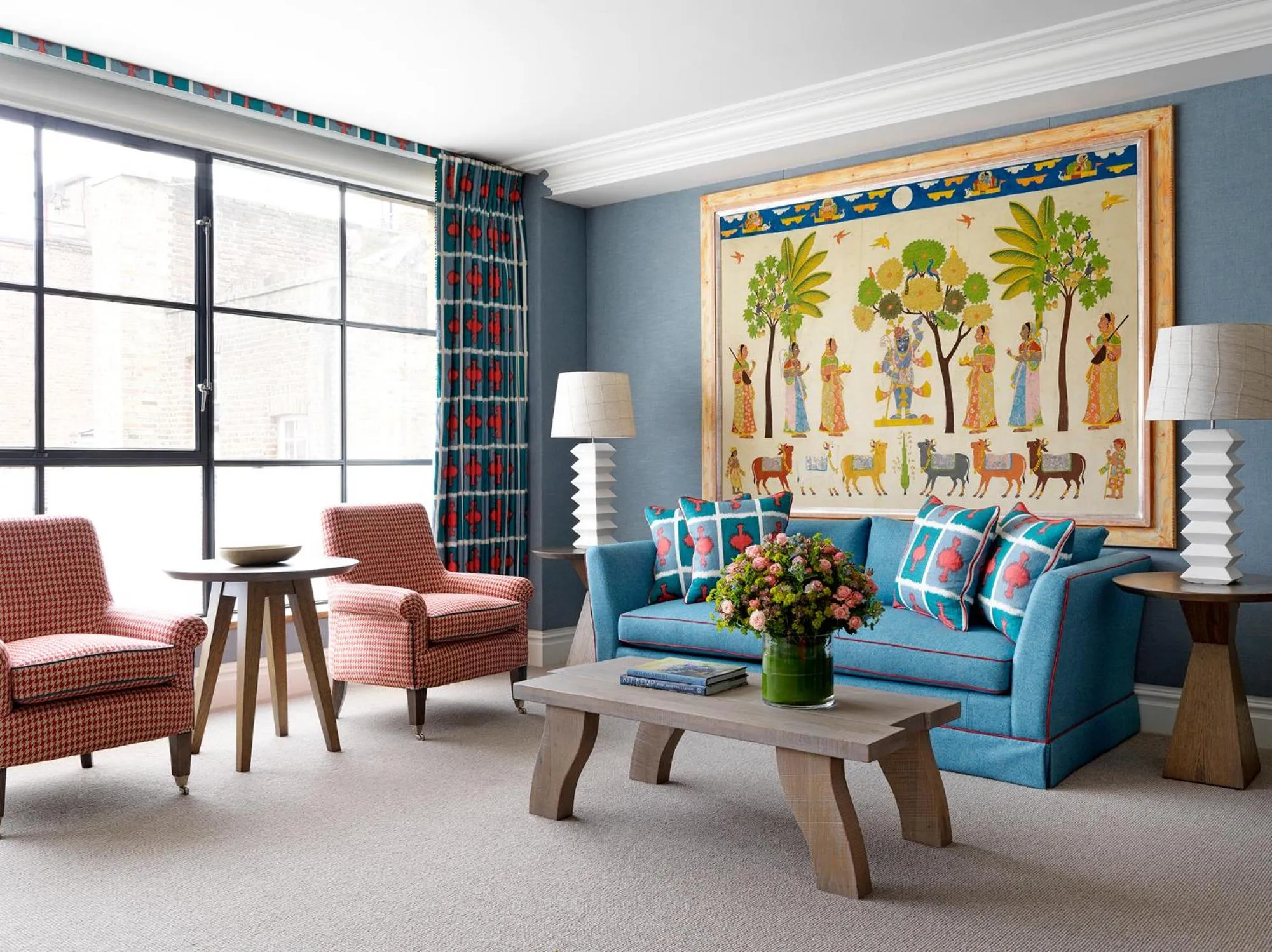Living room in Ham Yard Hotel, Firmdale Hotels