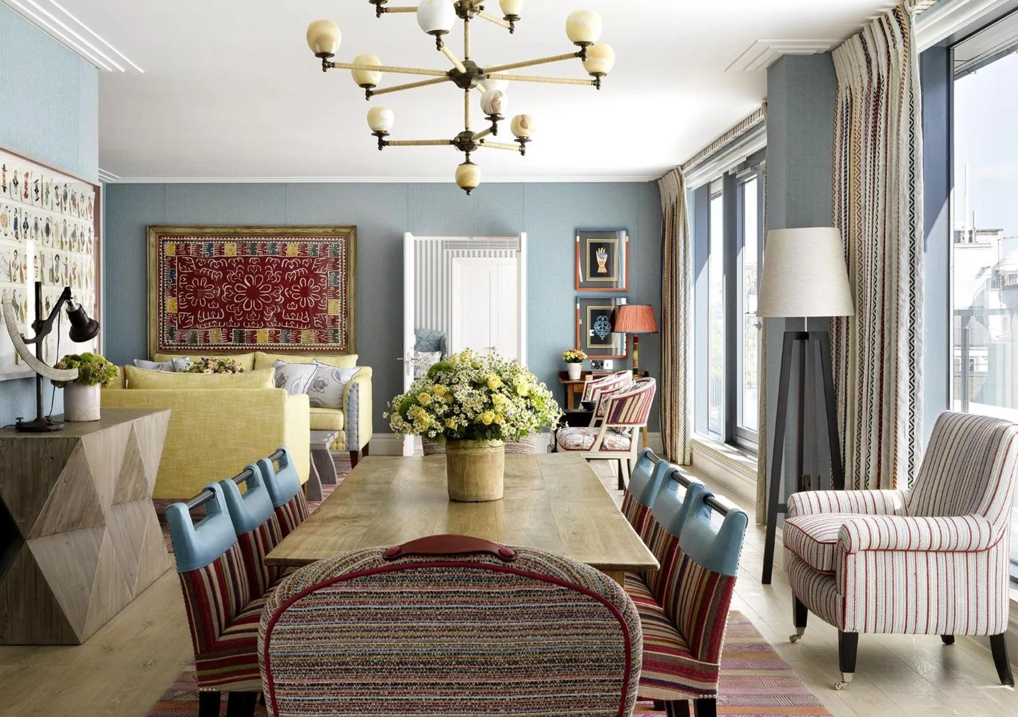 Seating area in Ham Yard Hotel, Firmdale Hotels