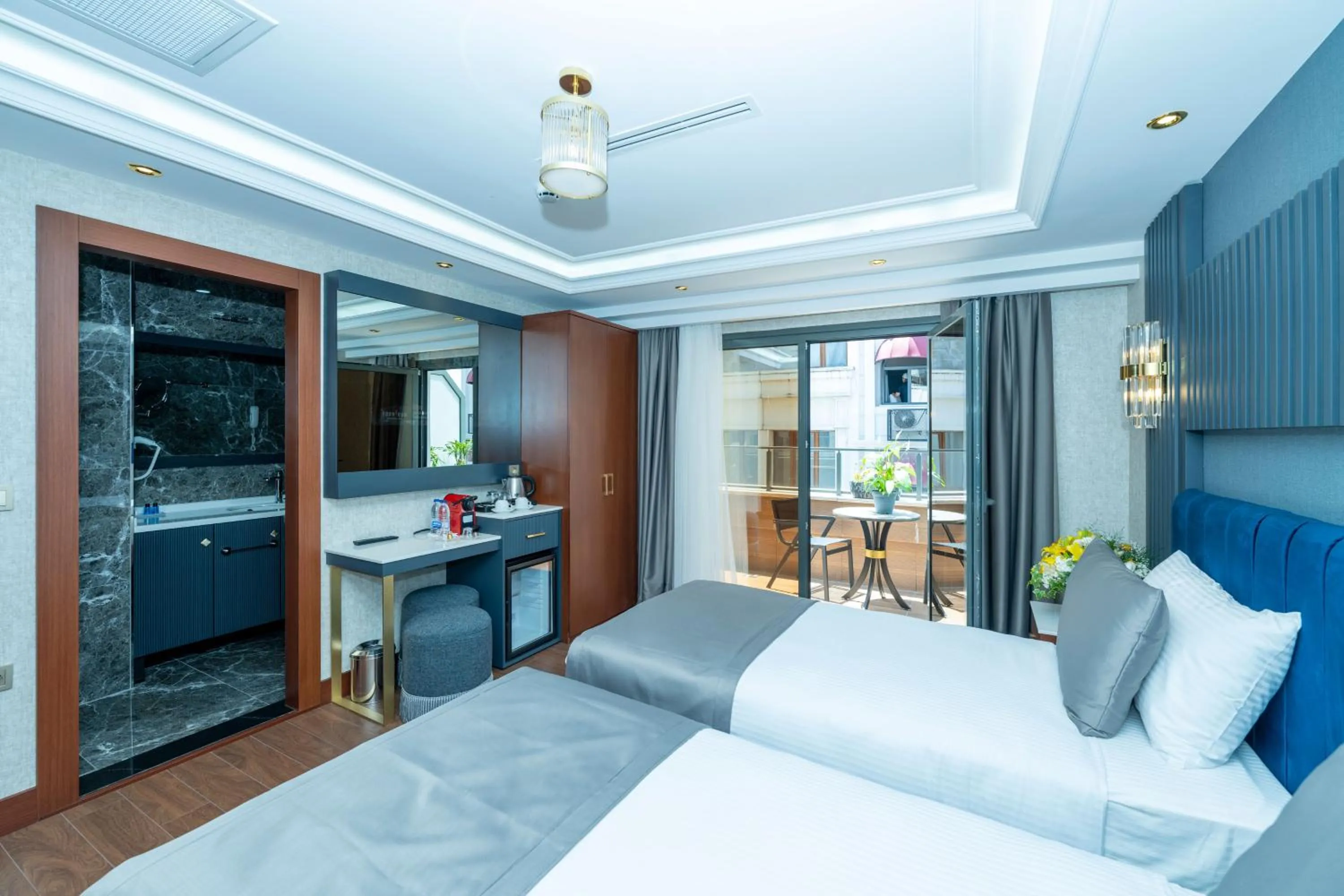 Bathroom, Bed in Freya Hotel