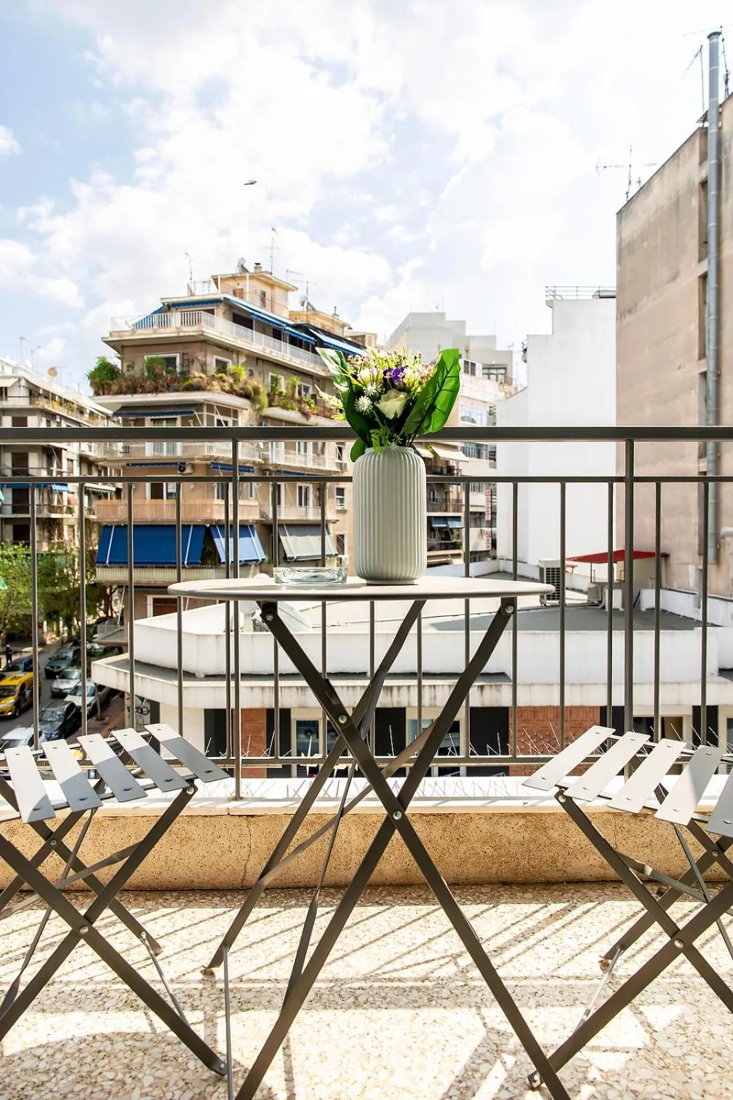 Balcony/Terrace in Aris123 by Smart Cozy Suites - Apartments in the heart of Athens - 5 minutes from metro - Available 24hr