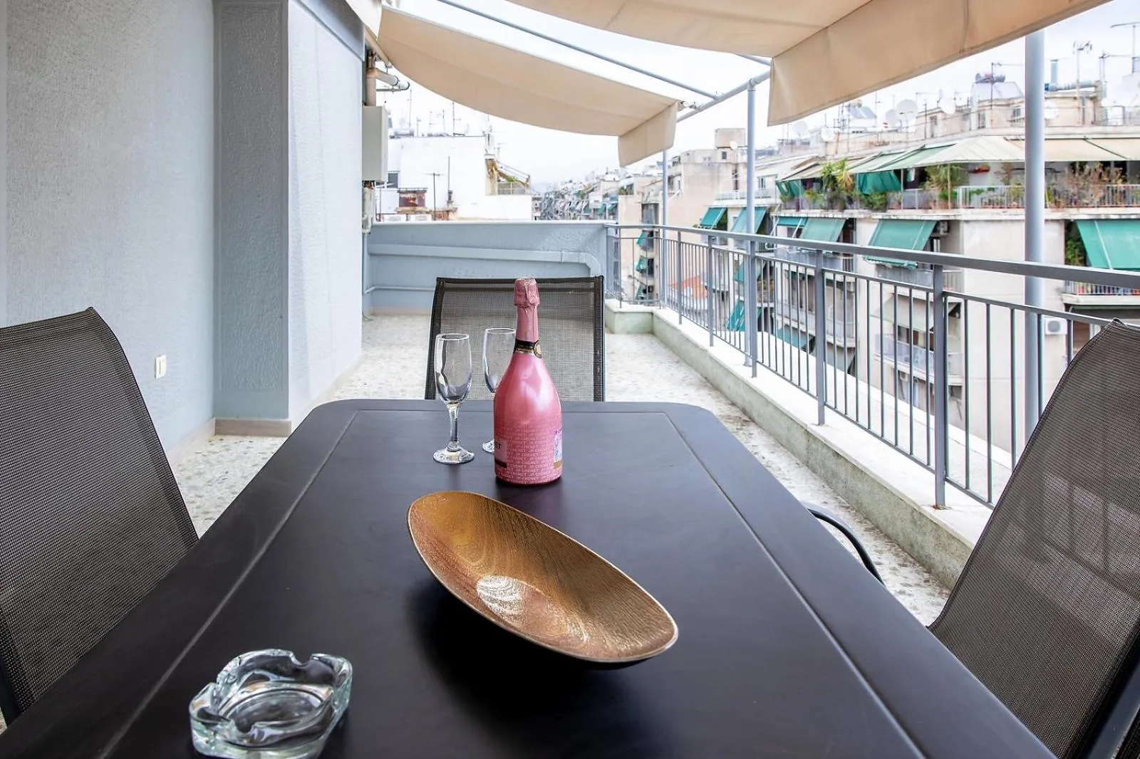 Balcony/Terrace in Aris123 by Smart Cozy Suites - Apartments in the heart of Athens - 5 minutes from metro - Available 24hr