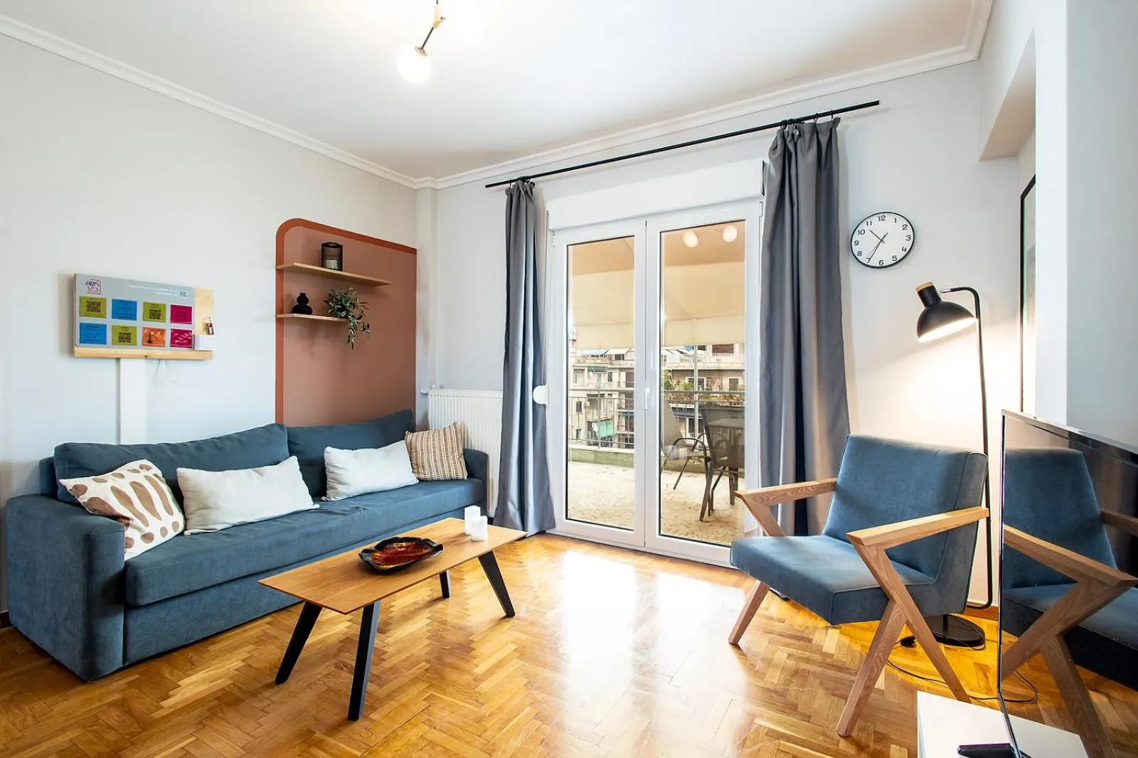 Living room in Aris123 by Smart Cozy Suites - Apartments in the heart of Athens - 5 minutes from metro - Available 24hr