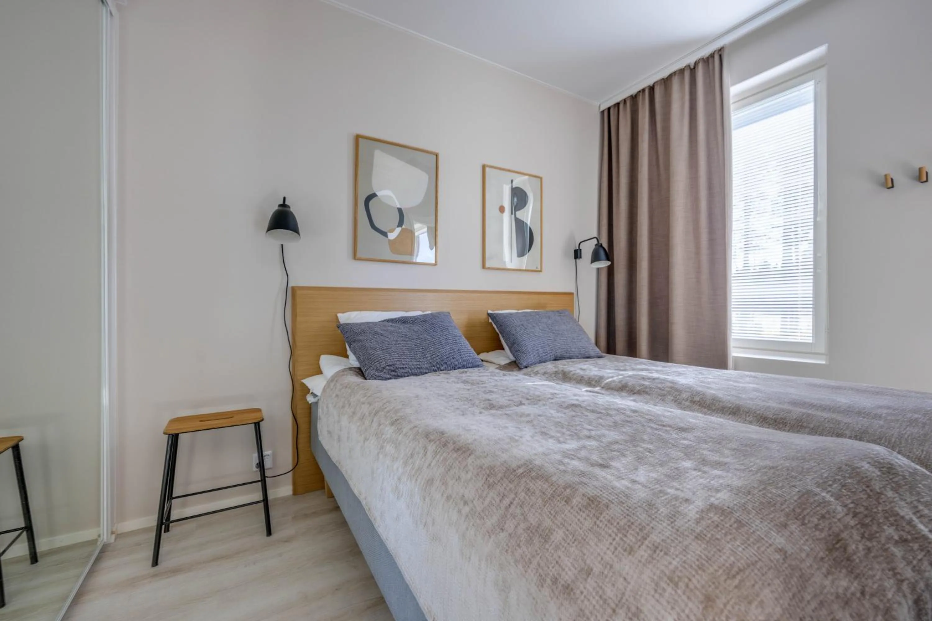 Bed in Kalajoen Marina Studio huoneisto