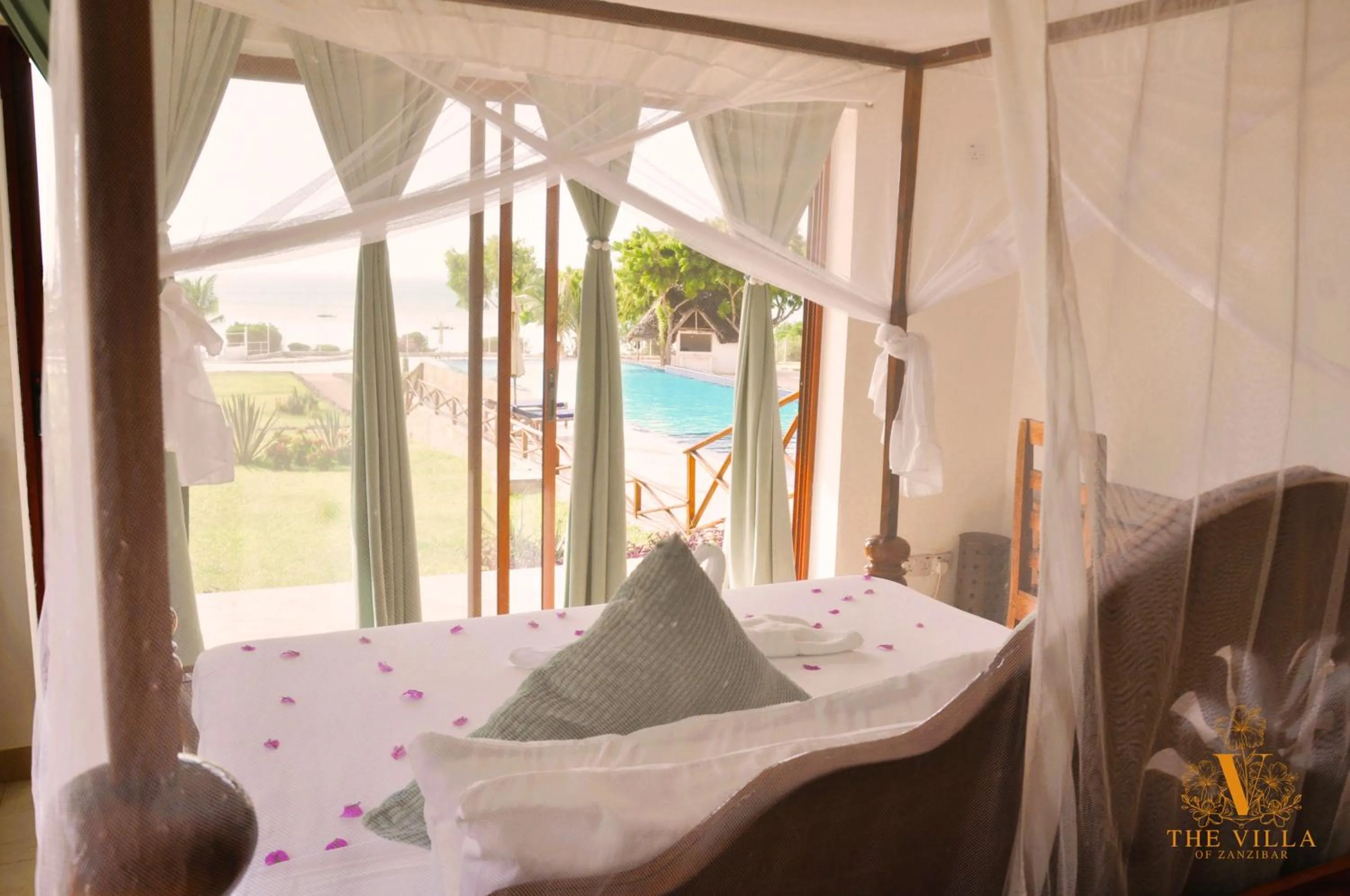 View (from property/room), Bed in The Villa of Zanzibar
