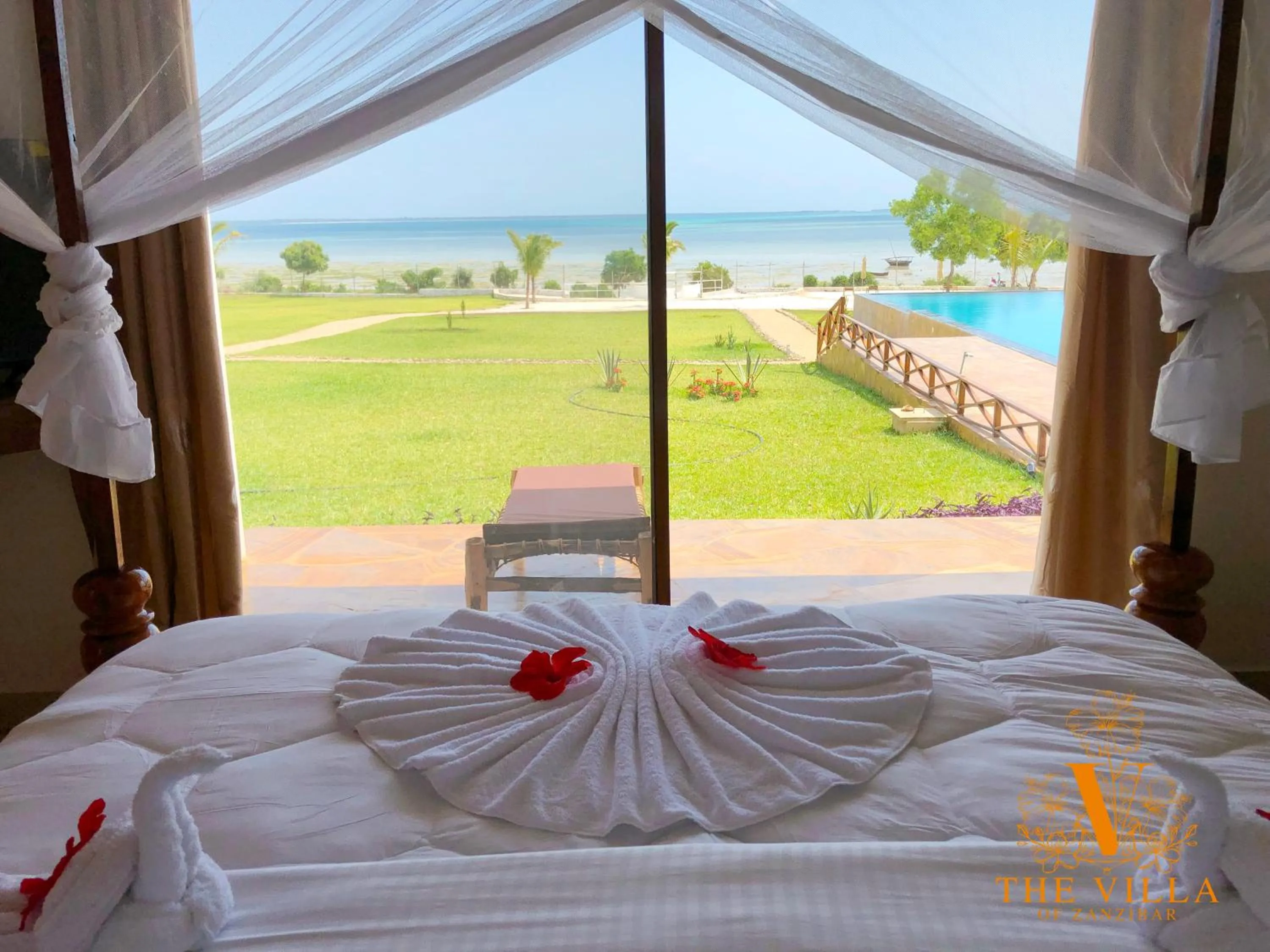 View (from property/room), Bed in The Villa of Zanzibar