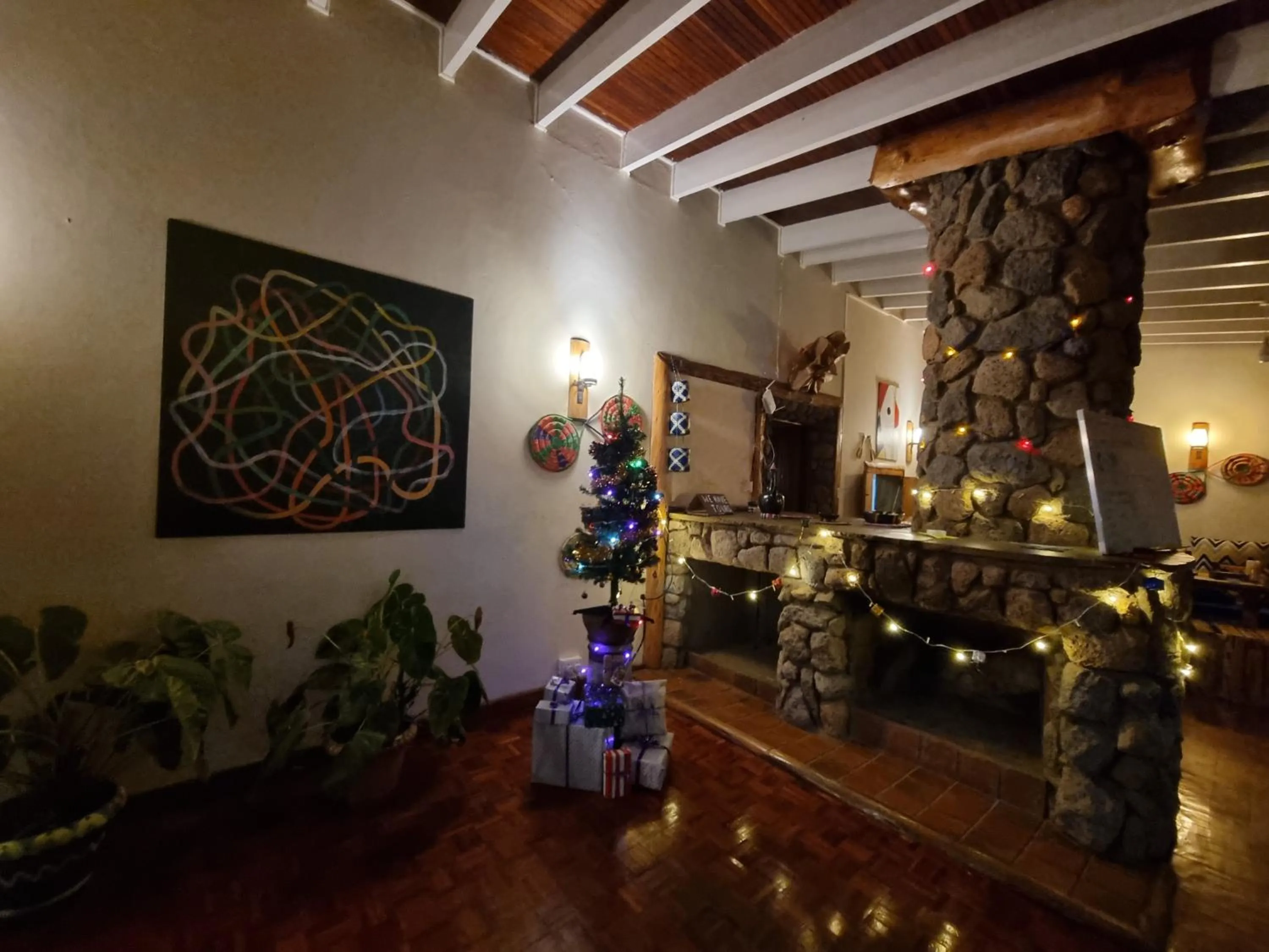 Communal lounge/ TV room in Mad Vervet Nairobi Backpackers Hostel