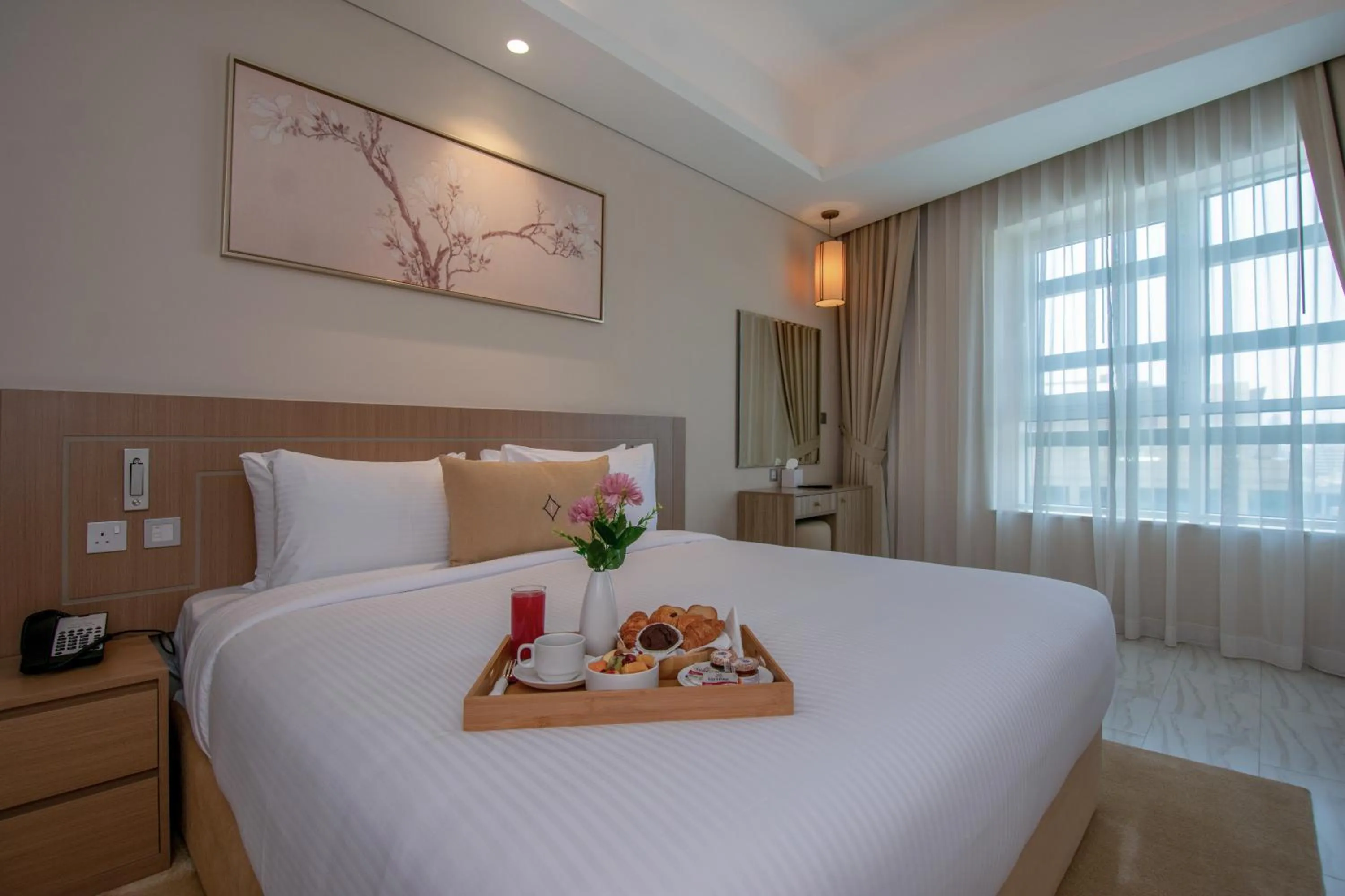 Bed in Jood Hotel Apartments