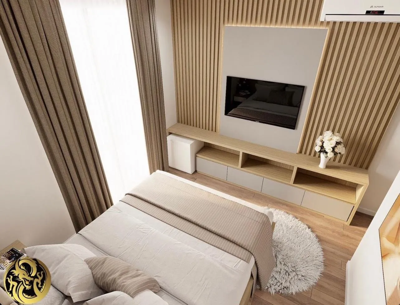 Bed in Golden Dragon Hotel