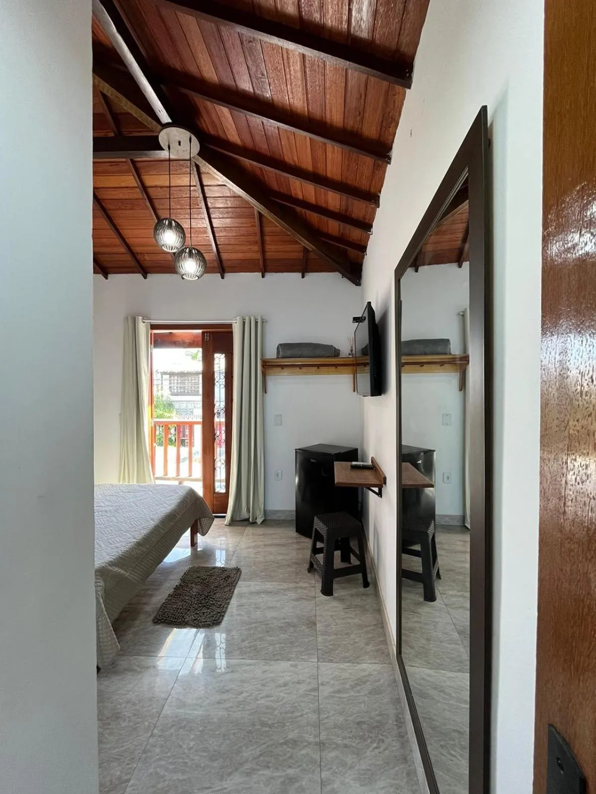 Patio, Bed in Pousada Luz da Lua