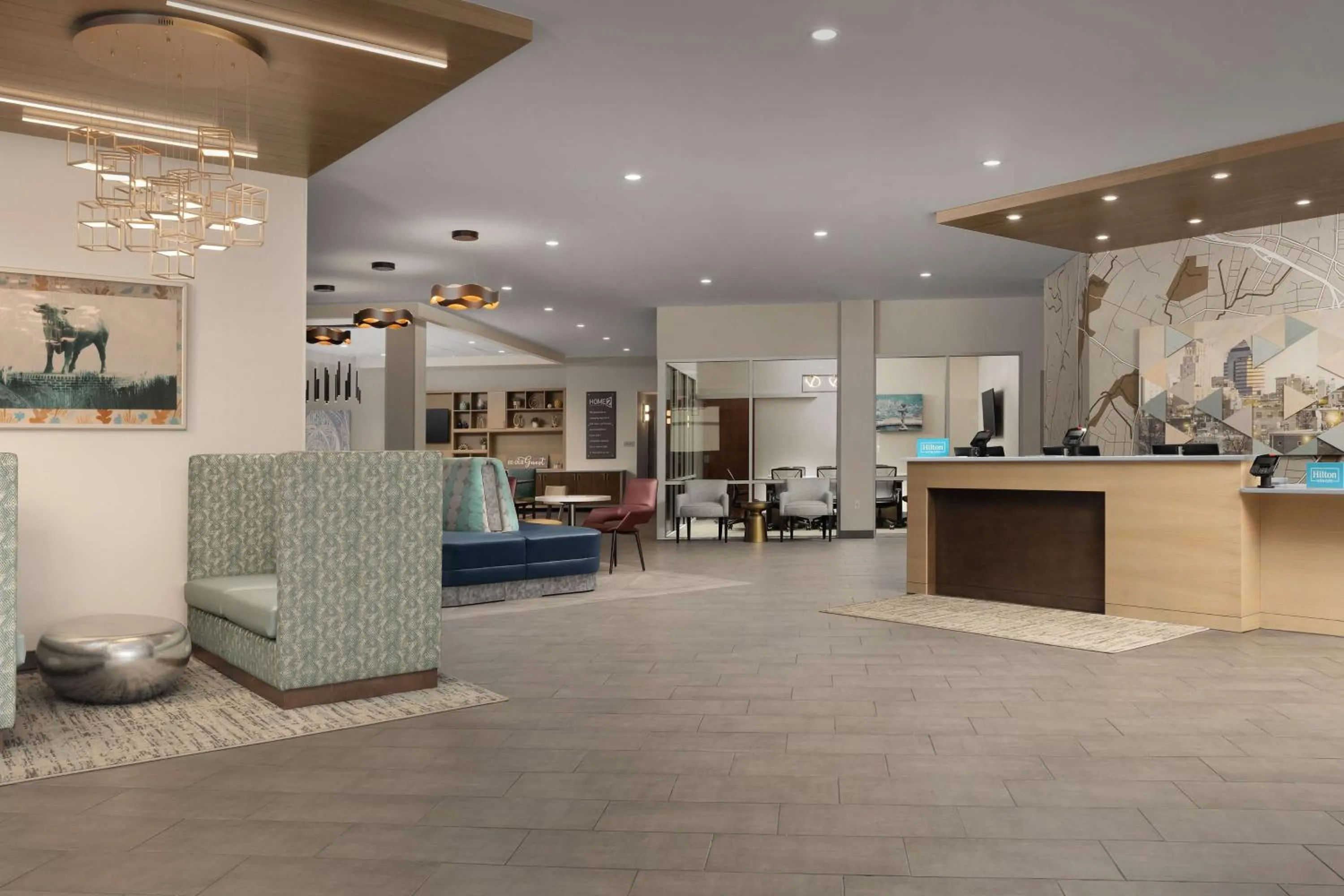 Lobby or reception in Hampton Inn & Suites Durham University Medical Center