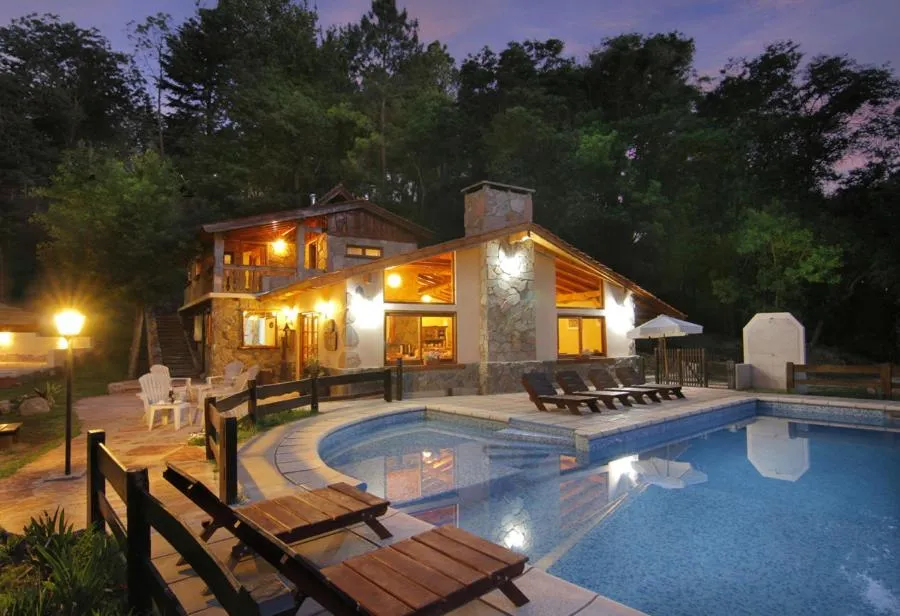 Pool view in Cabañas Aufenthalt