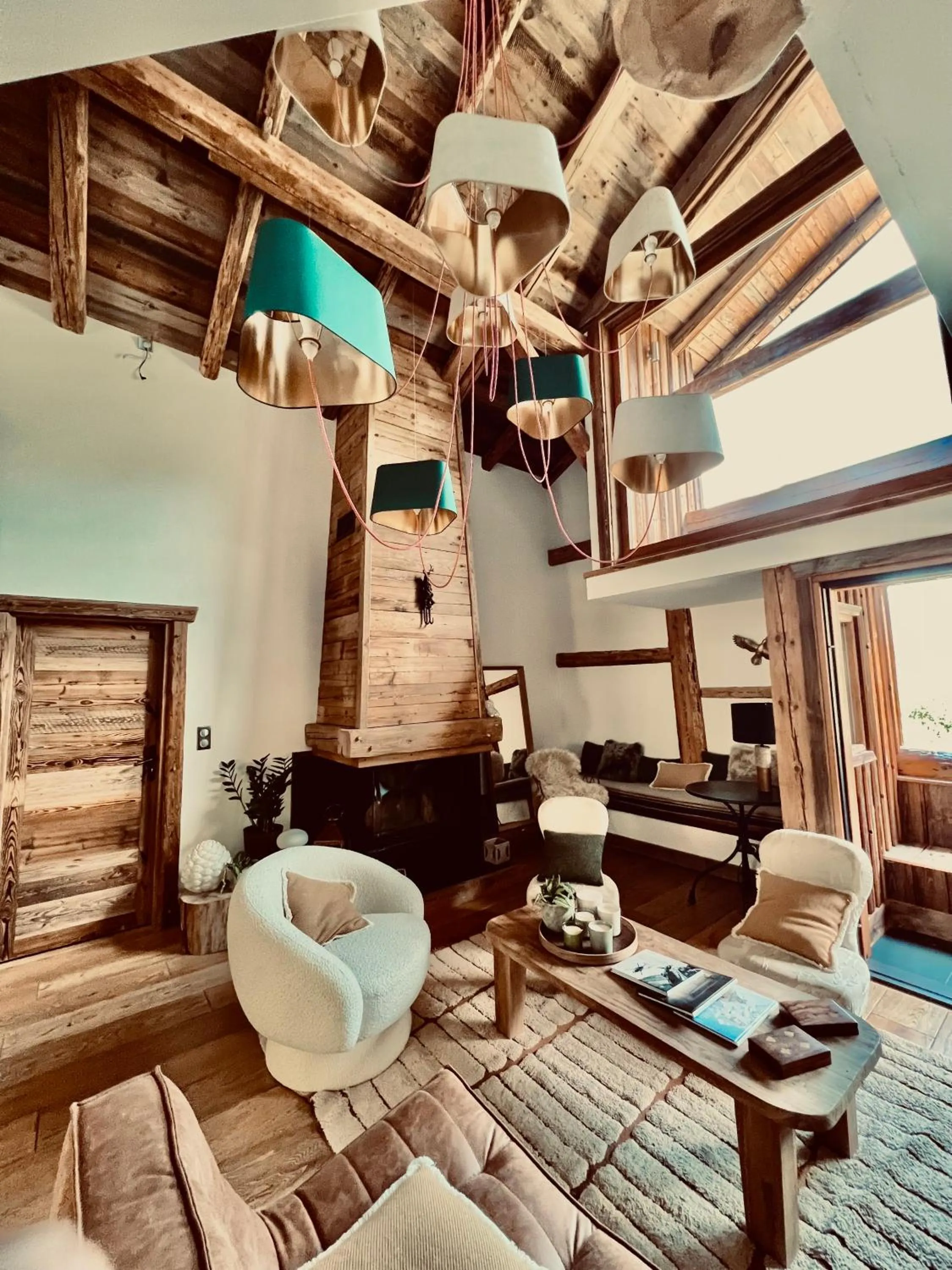 Living room in Wanderful Life MontBlanc refuge haut de gamme