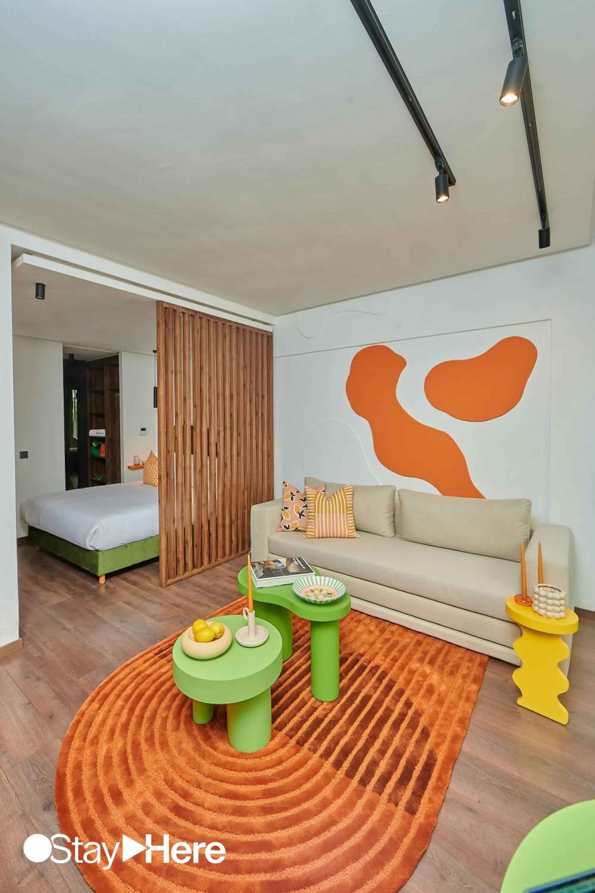 Living room, Bed in Stayhere Casablanca - CFC - Vibrant Residence