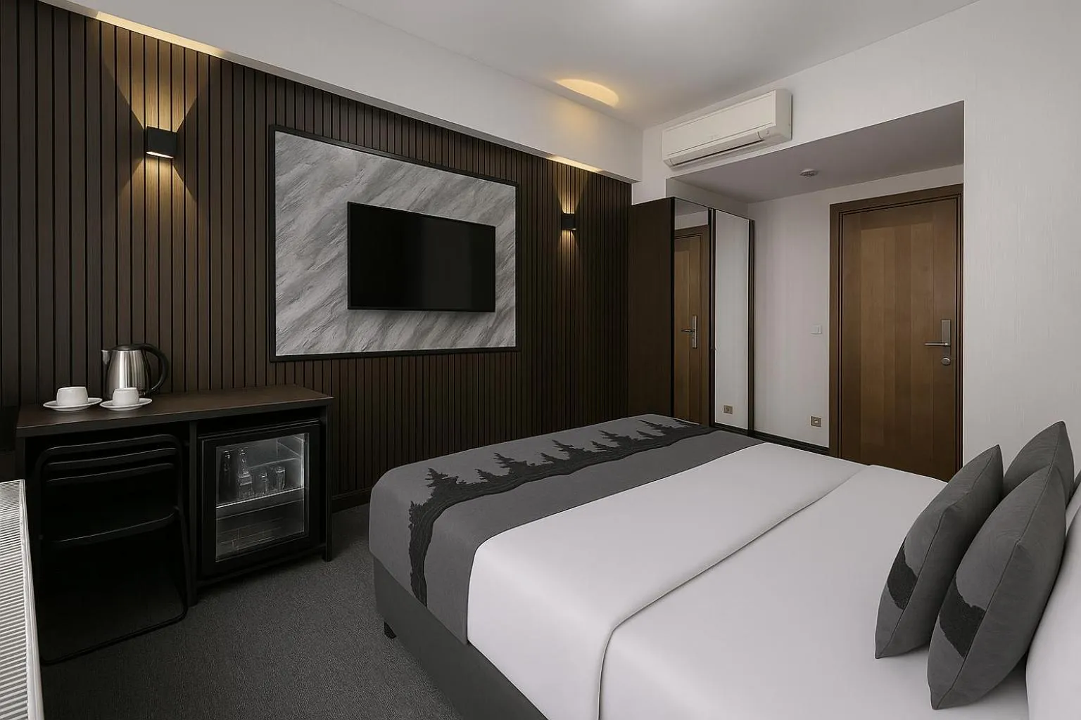 Bed in Black Art Otel