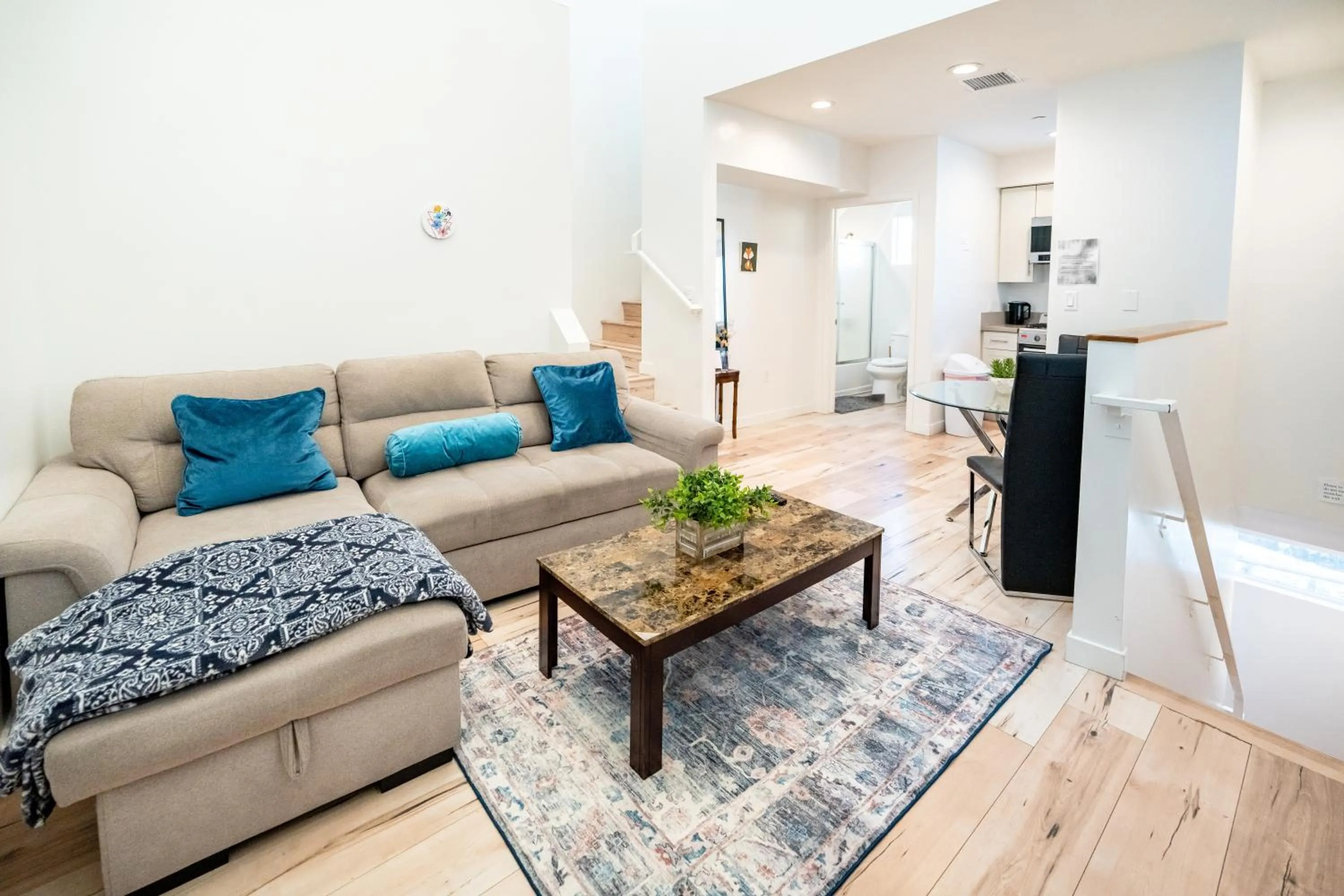 Living room in Brand New Koreatown Loft with 3 Levels 2 Parking Spots
